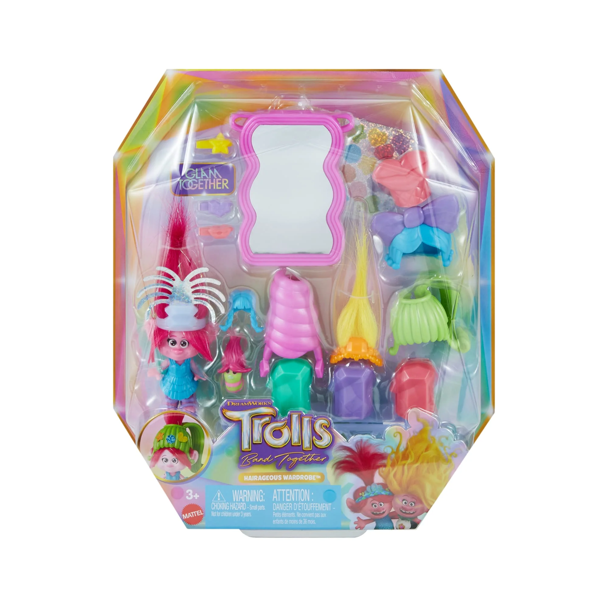Dreamworks Trolls Band Together Hairageous Wardrobe Queen Poppy Small Doll & Accessories Playset - Image 6