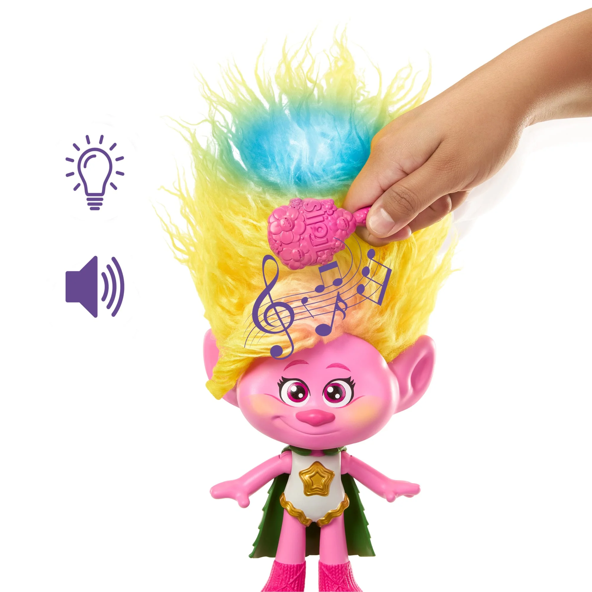 Dreamworks Trolls Band Together Rainbow Hairtunes Viva Doll With Light & Sound, Toys inspired By The Movie - Image 5