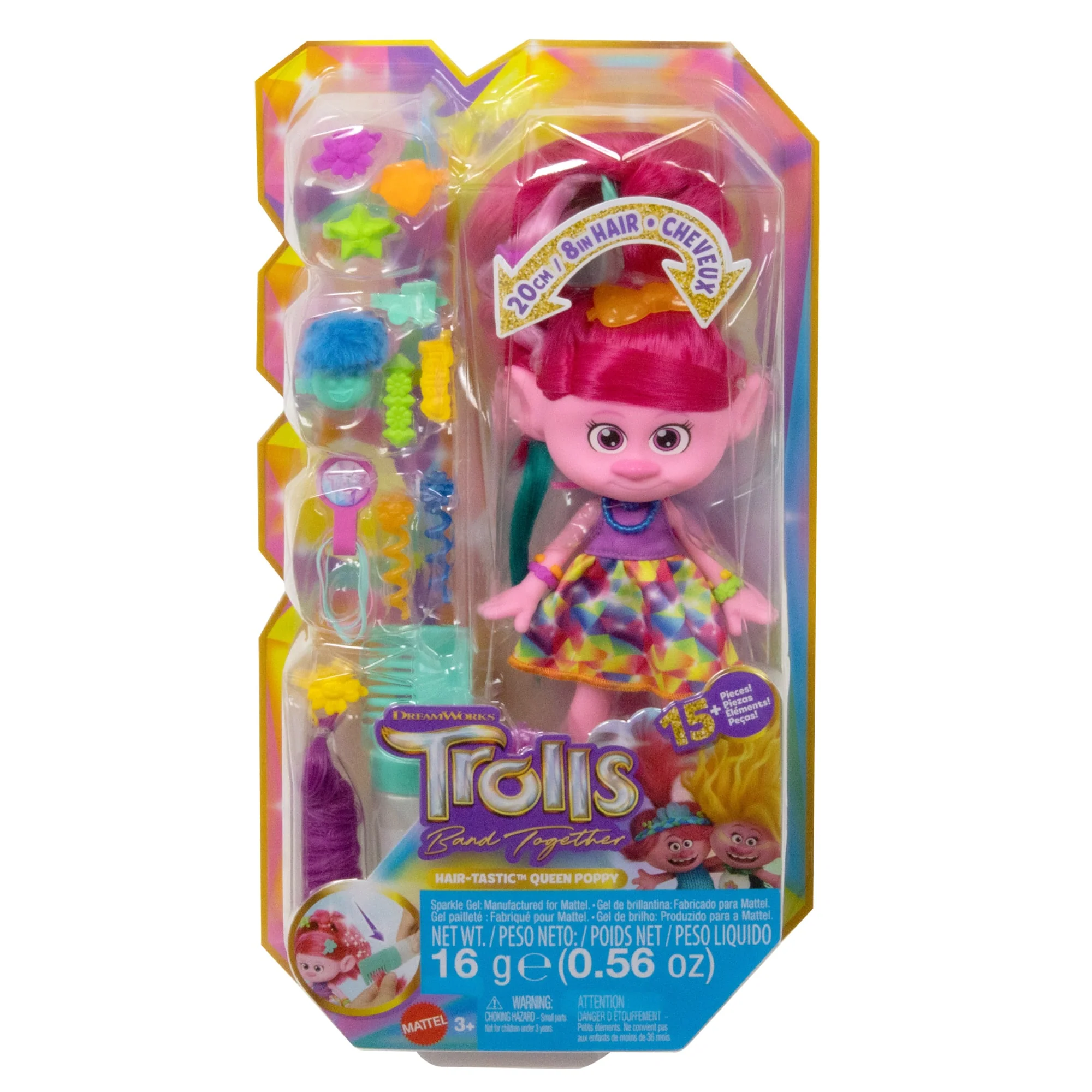 Dreamworks Trolls Band Together Cheveux Pailletés Reine Poppy - Image 6