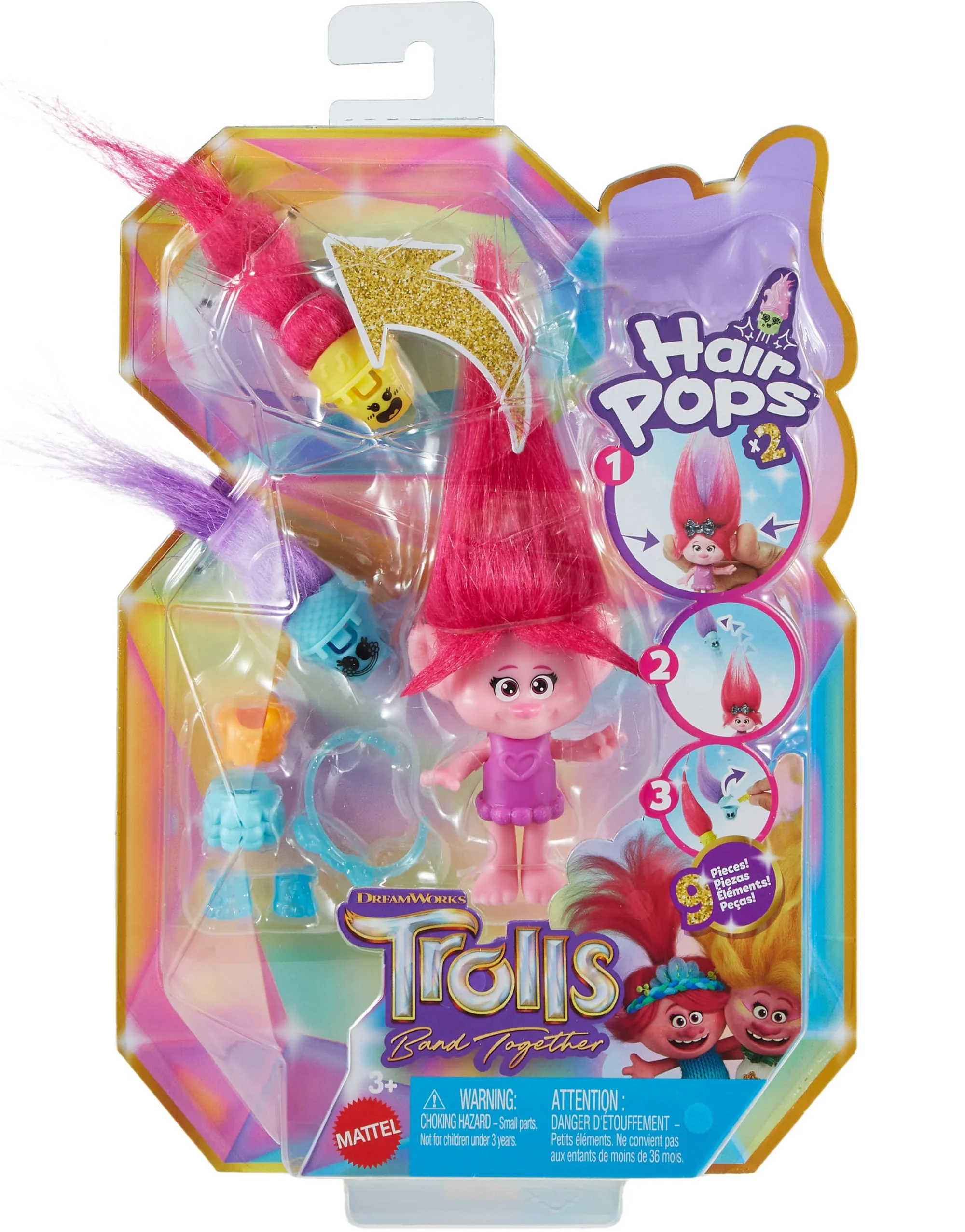 Dreamworks Trolls Band Together Petite Poupée Hair Pops Poppy - Image 6