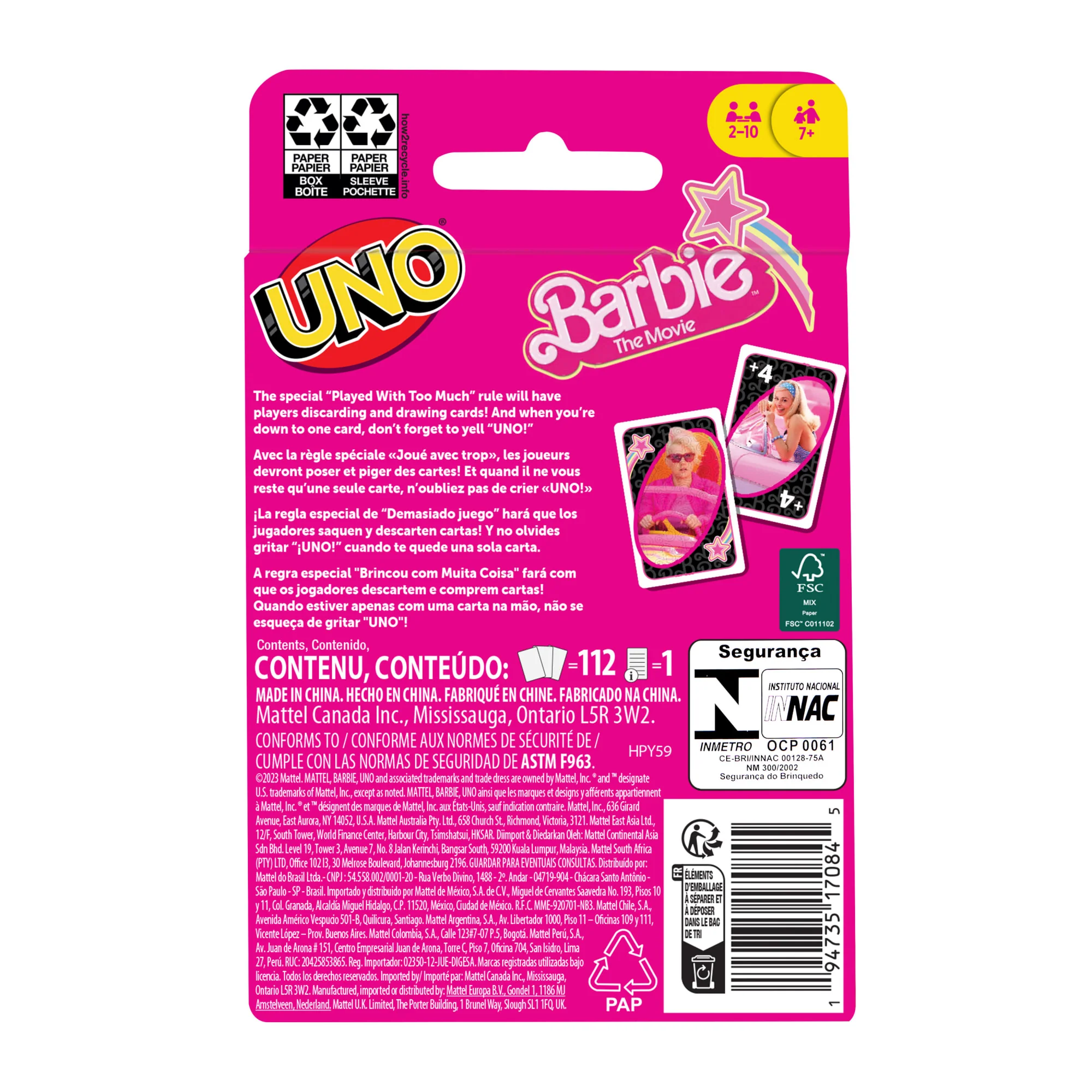UNO Barbie Jeu de Cartes Inspiré du Film - Image 6