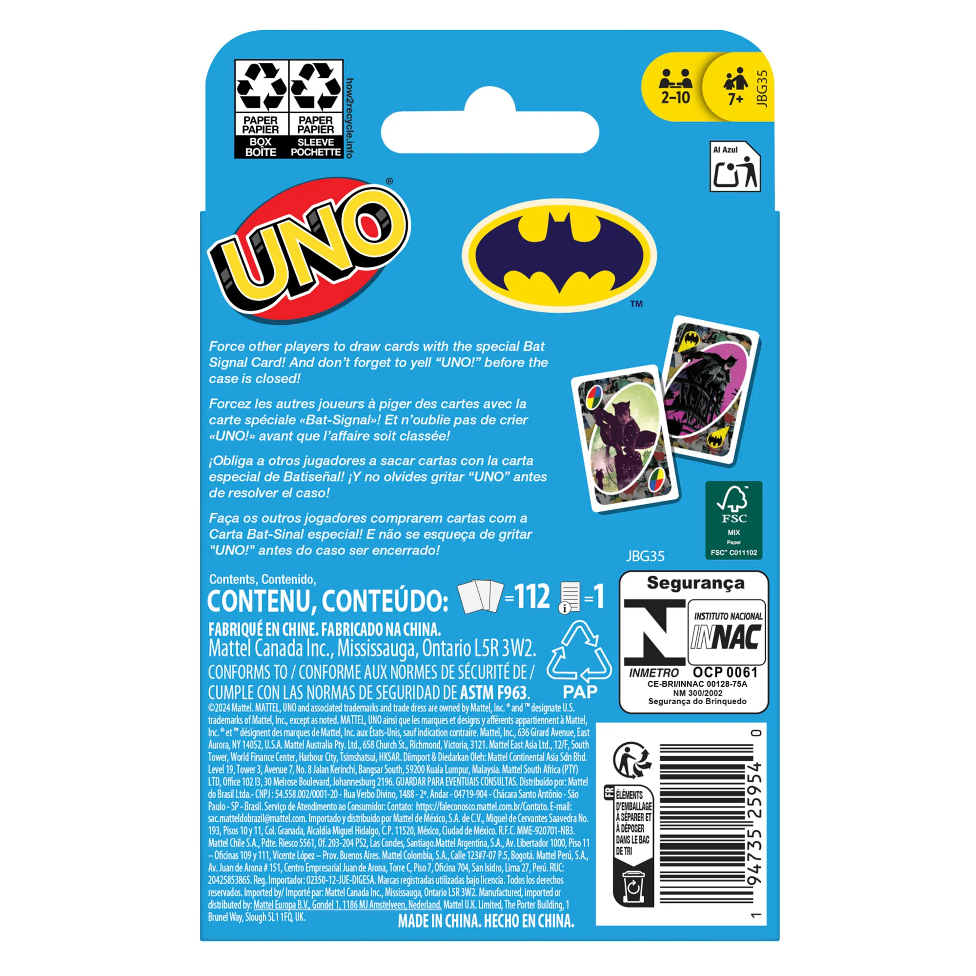 Uno Batman  Jeu de Cartes Pour Jeux Avec enfants et Famille - Image 4