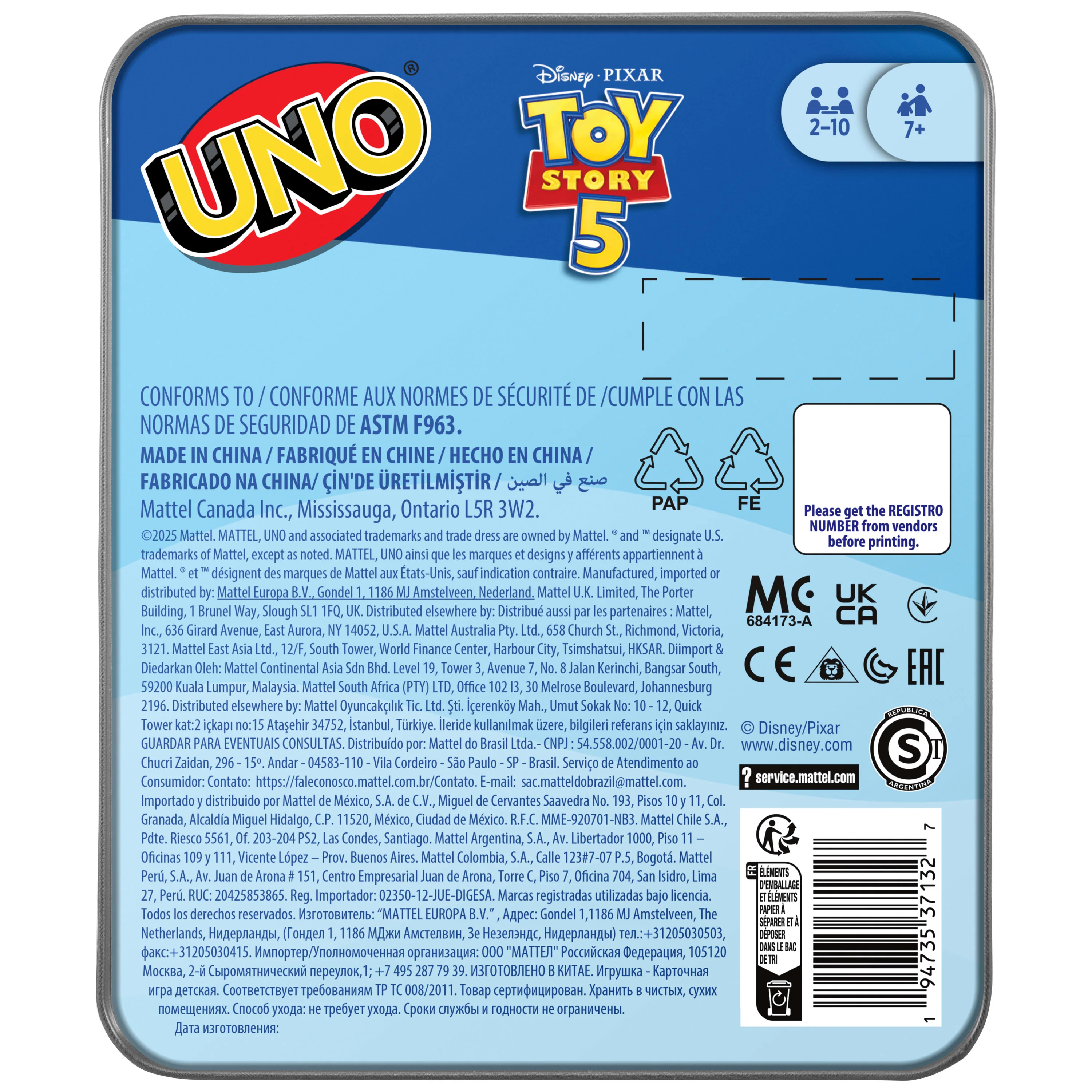 UNO Disney And Pixar Toy Story 5 Card Game For Kid, Adult & Family Nights, Deck Inspired By The Movie - Image 5