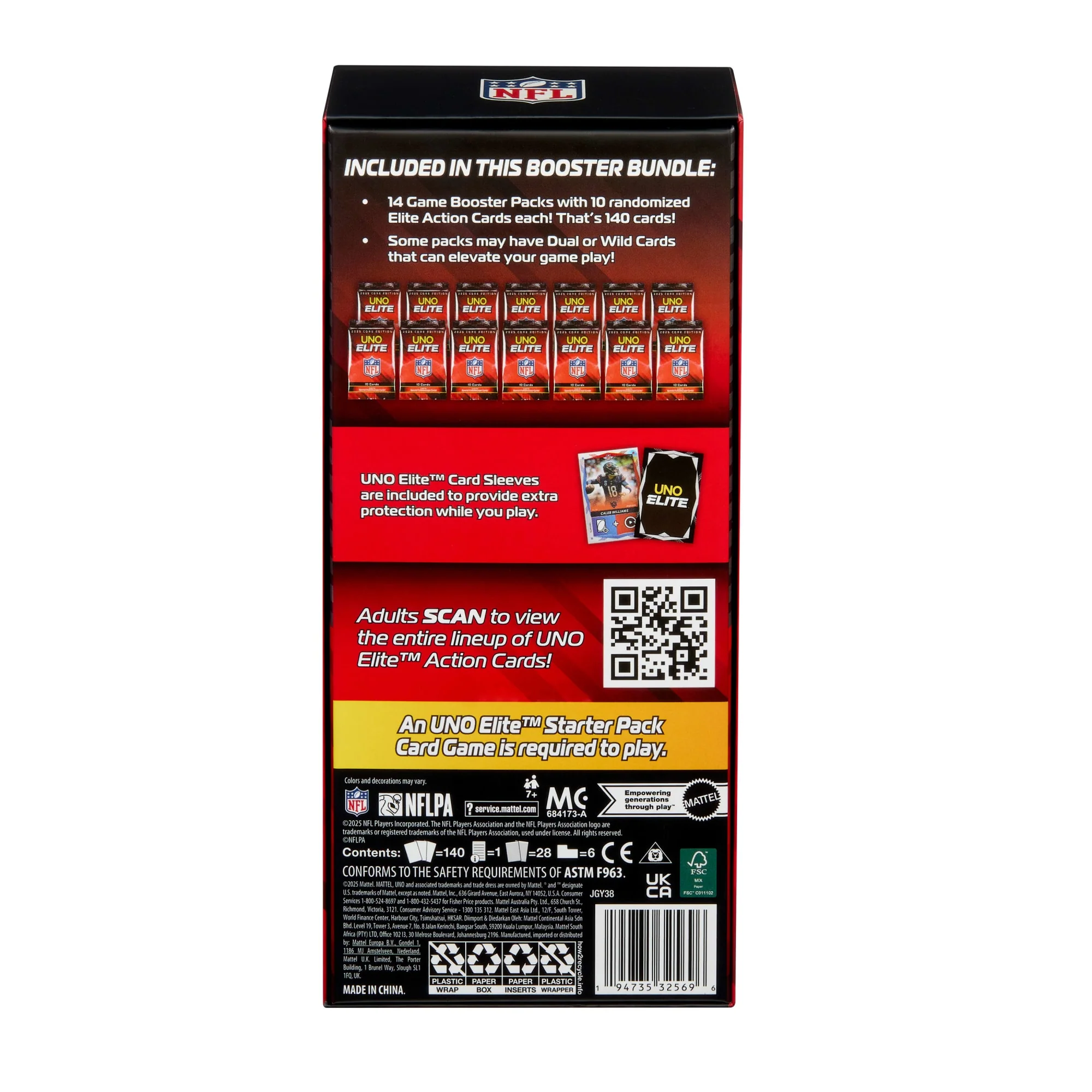 UNO Elite NFL Booster Bundle Set With 140 Elite Action Cards, 2025 Core Edition (Players May Vary) - Image 6