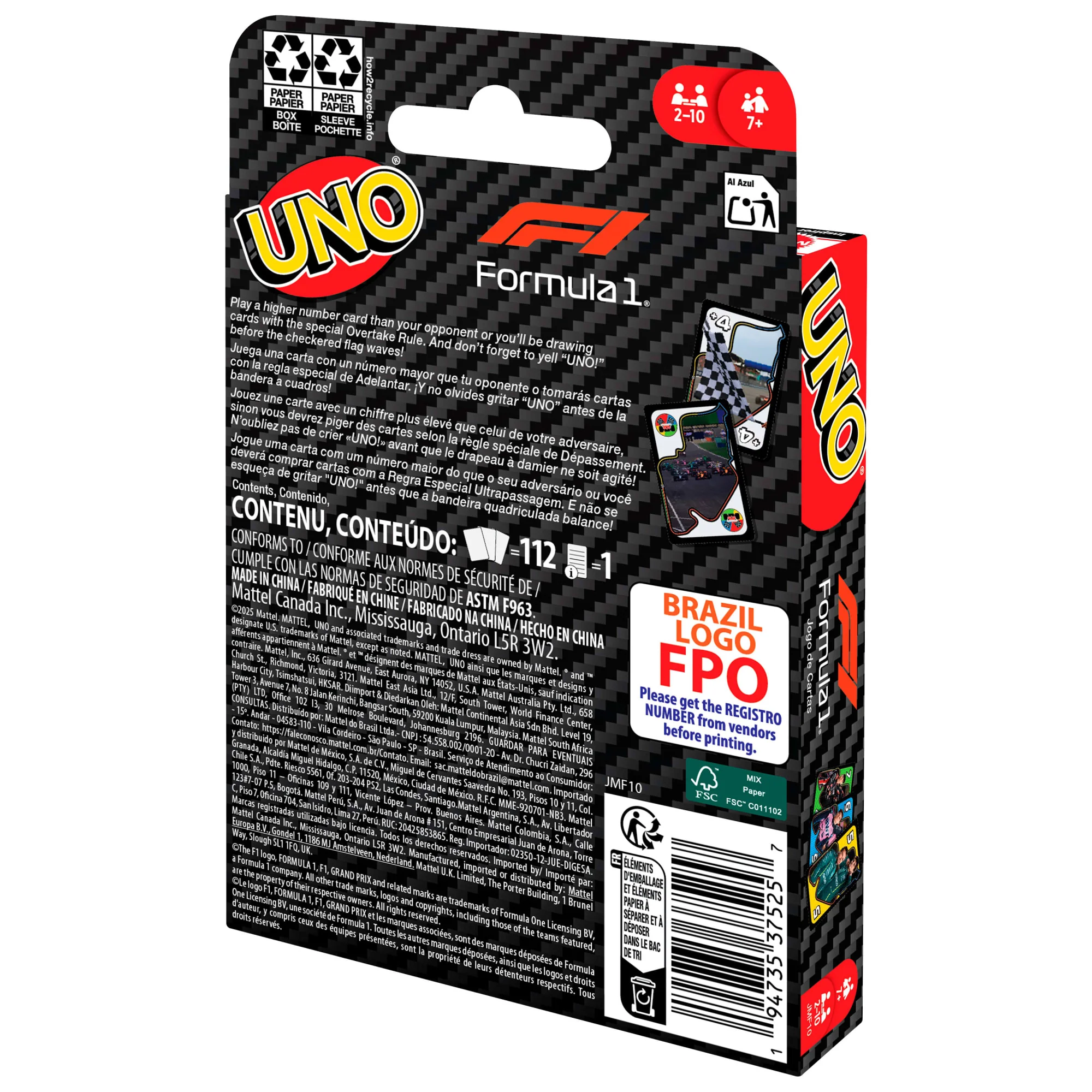Uno F1 Jeu de Cartes - Image 4