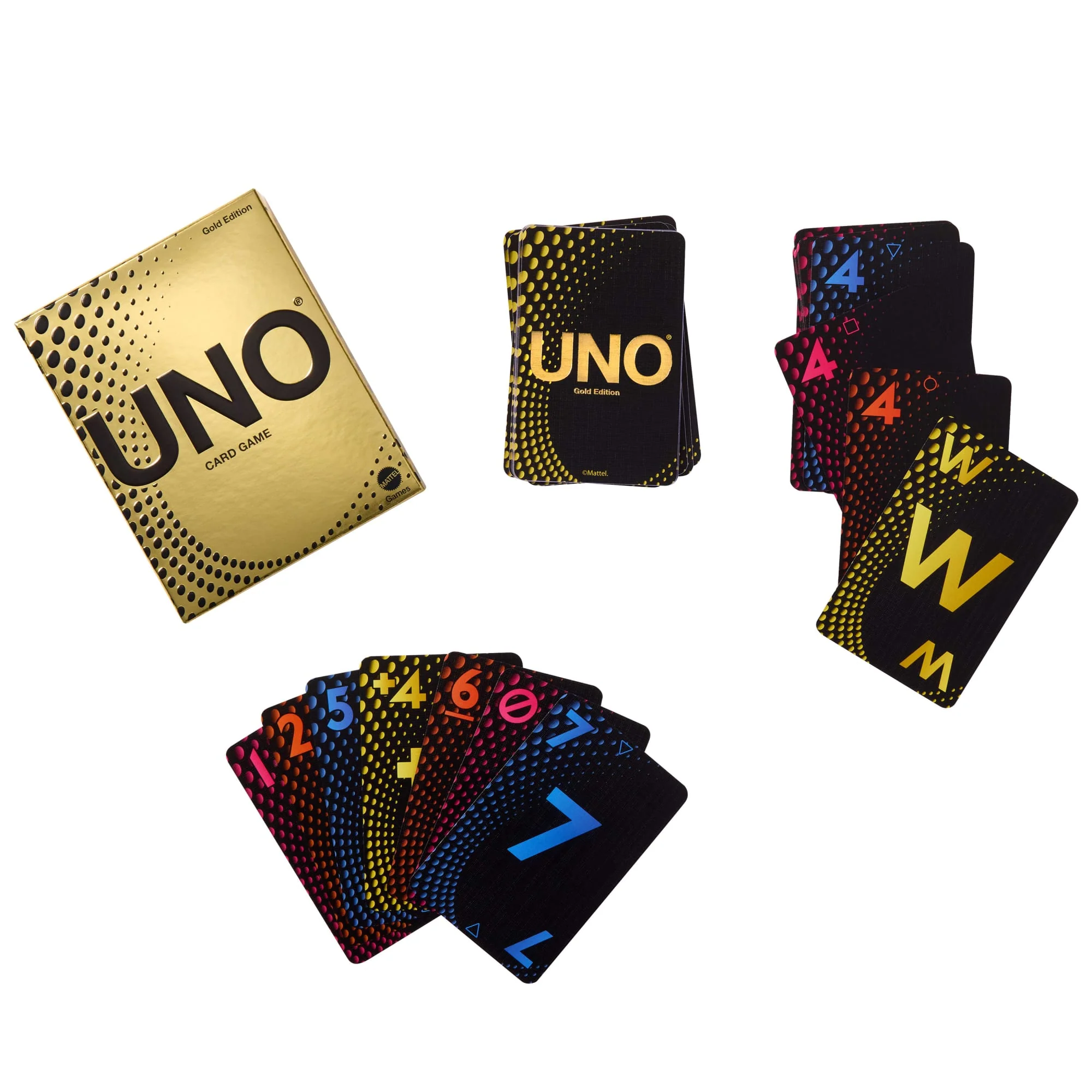 UNO Card Game Gold Edition For Kid, Adult & Family Nights, Collectible Deck With Foil Accents - Image 6