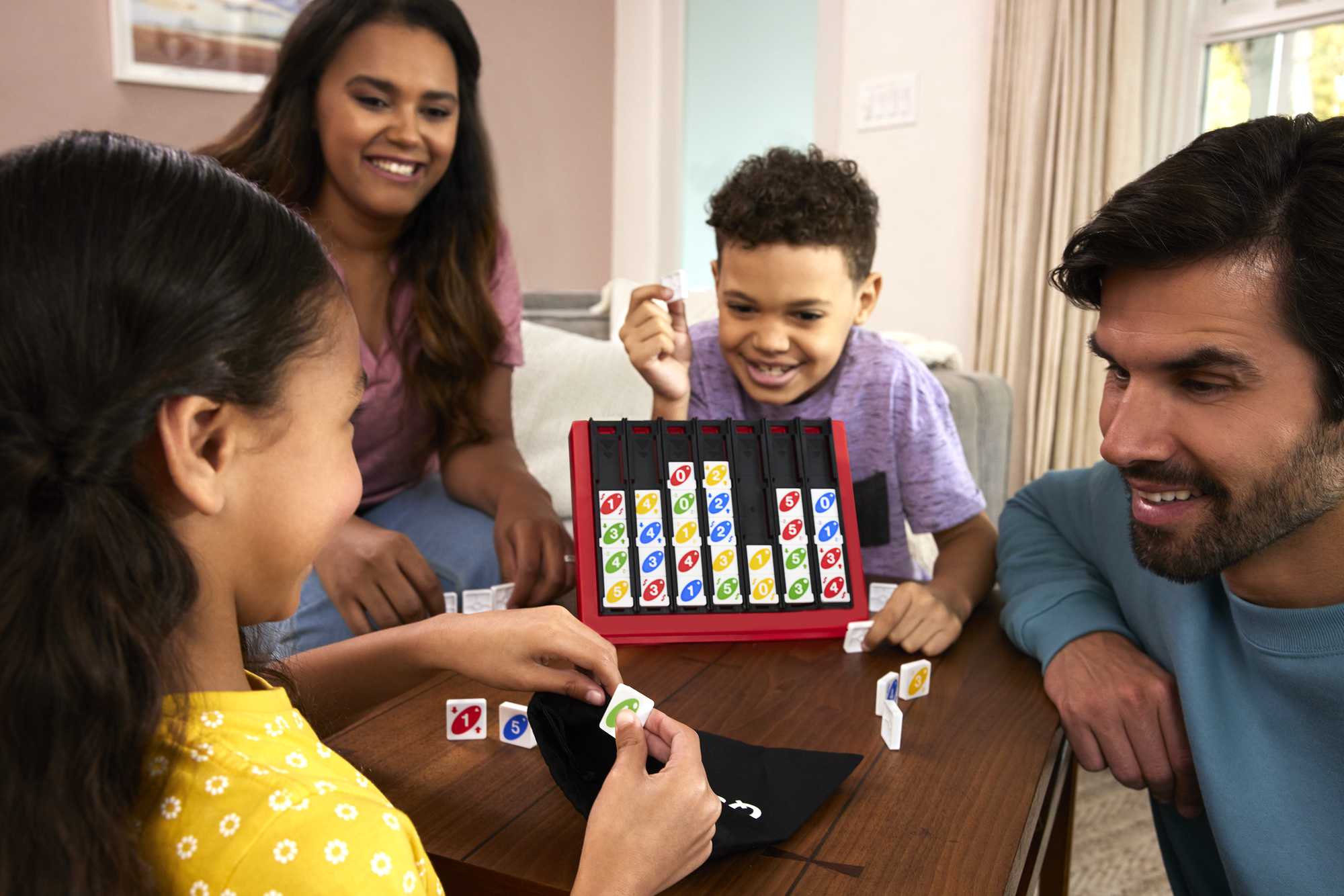 UNO Quatro Game For Adult, Family & Game Night, 2 To 4 Players, Ages 7 Years & Up - Image 2