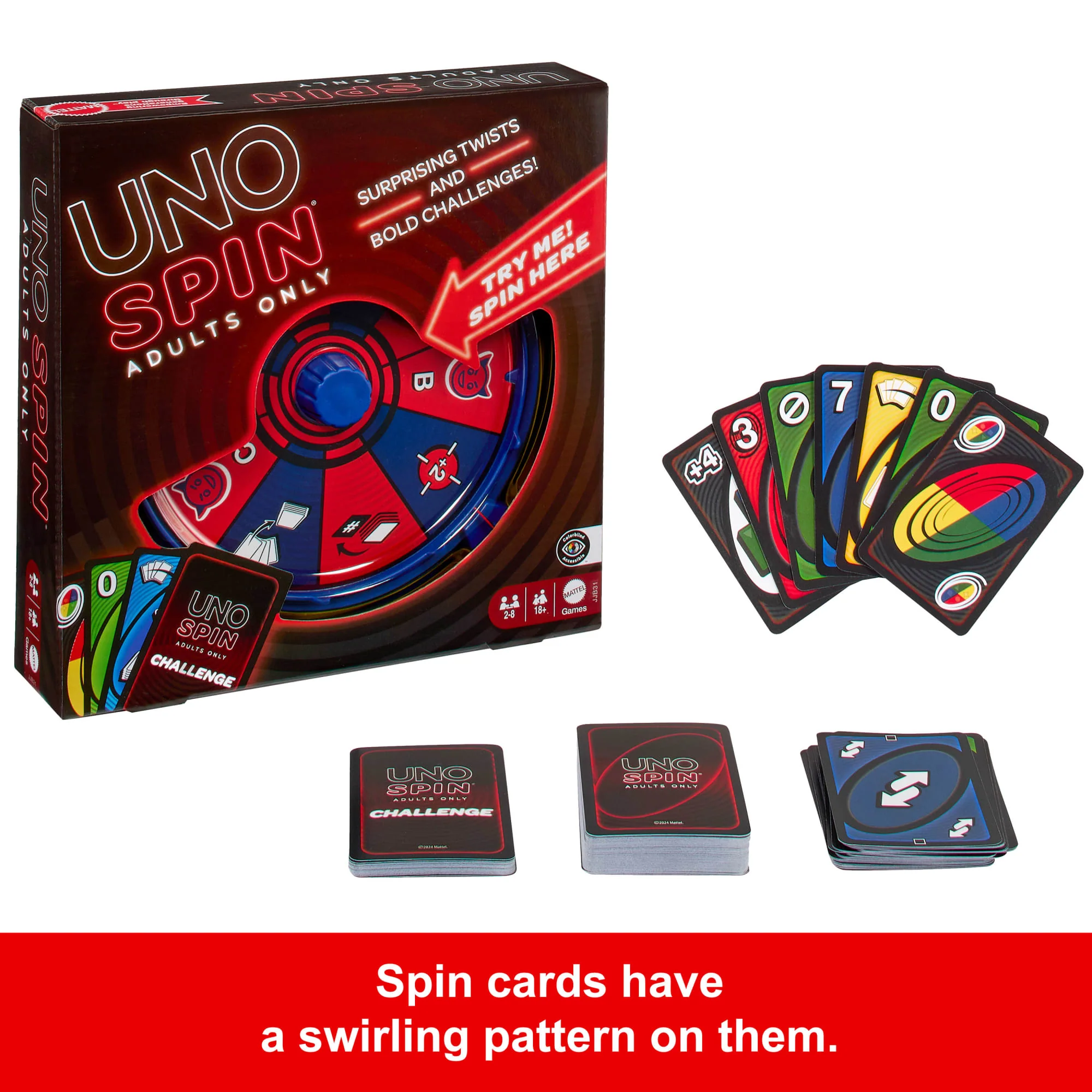 UNO Spin Adults Only Card Game For Adult Game Nights & Parties With Spin Wheel & Challenges - Image 3