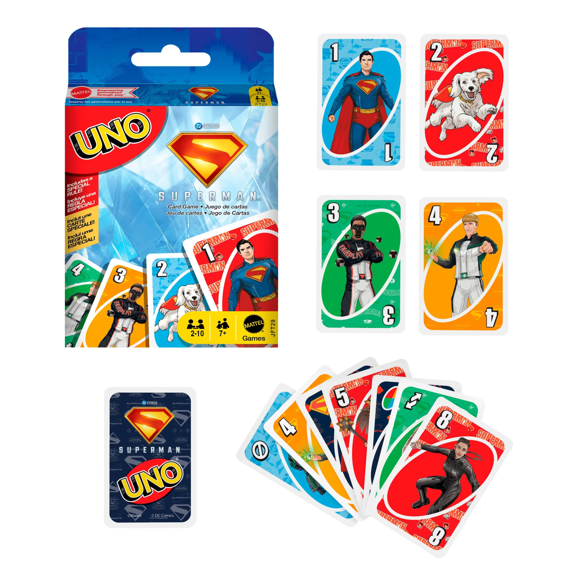 UNO Superman Card Game For Kid, Adult & Family Nights, Toy Collectible Inspired By The Movie - Image 5