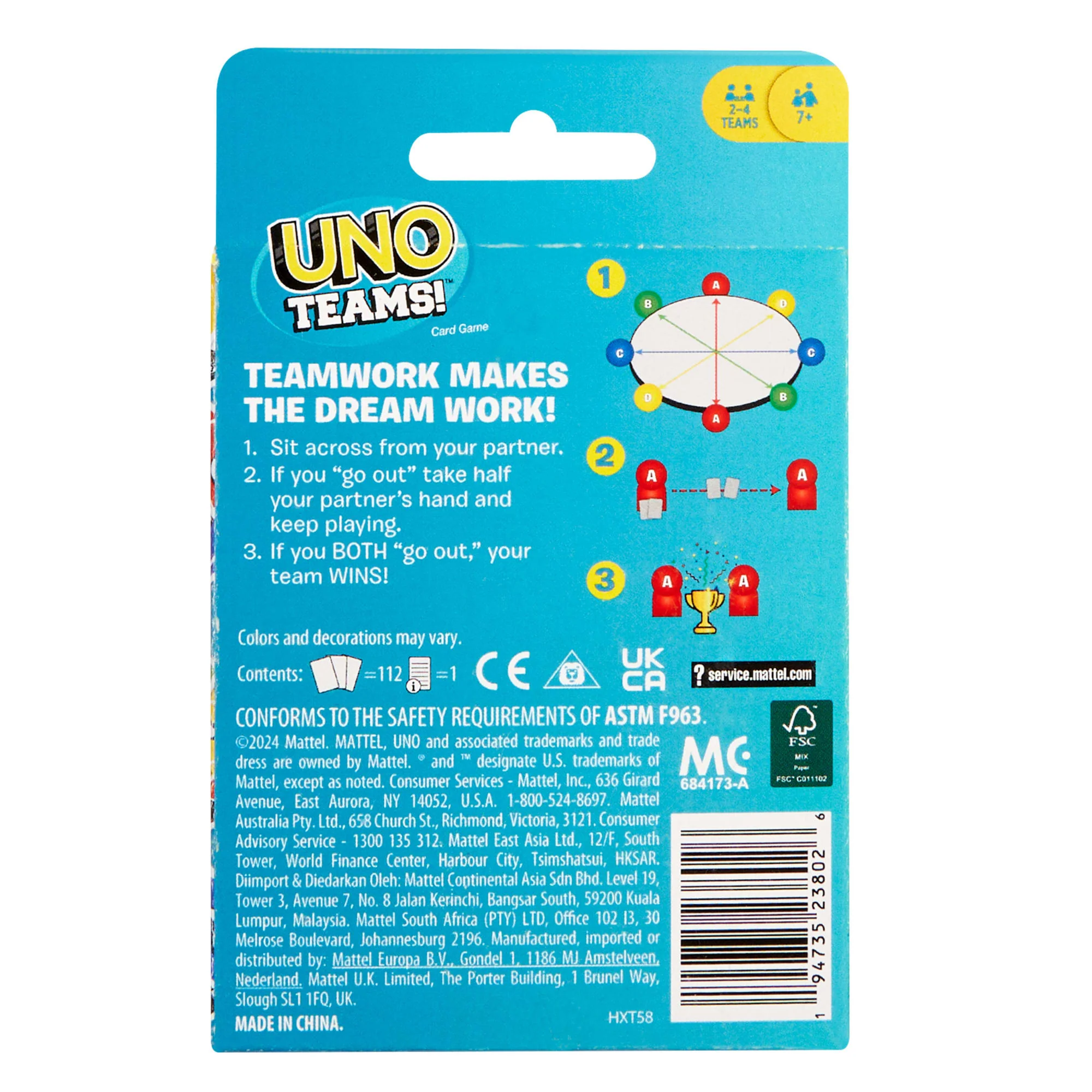 UNO Teams Card Game For Family Nights, Game Nights, Travel, Camping & Parties - Image 6