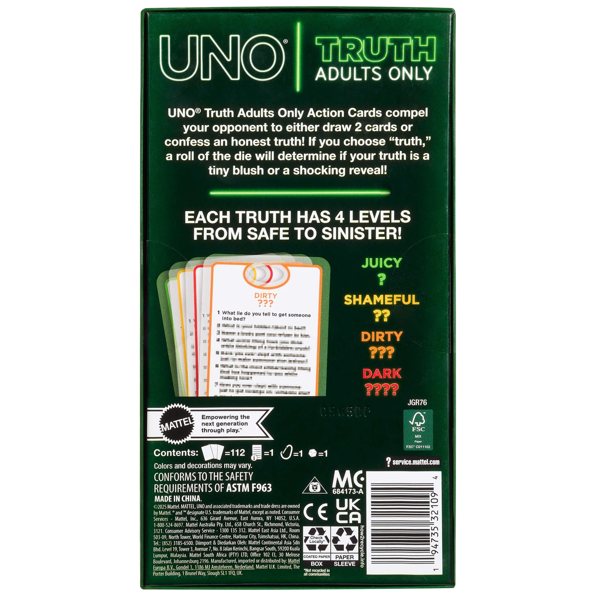 UNO Truth Adults Only Card Game, Play Anywhere, Travel, Dorm, Camping & Party - Image 2