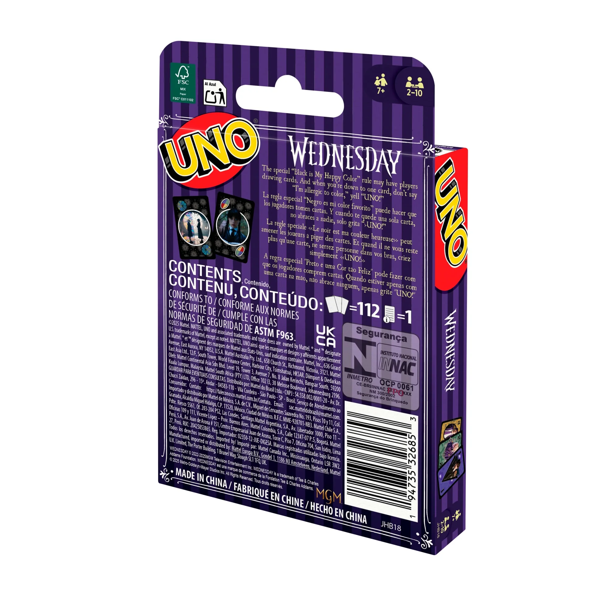 UNO Wednesday Card Game For Kid, Adult & Family Nights, Toy Collectible Inspired By The Series - Image 3