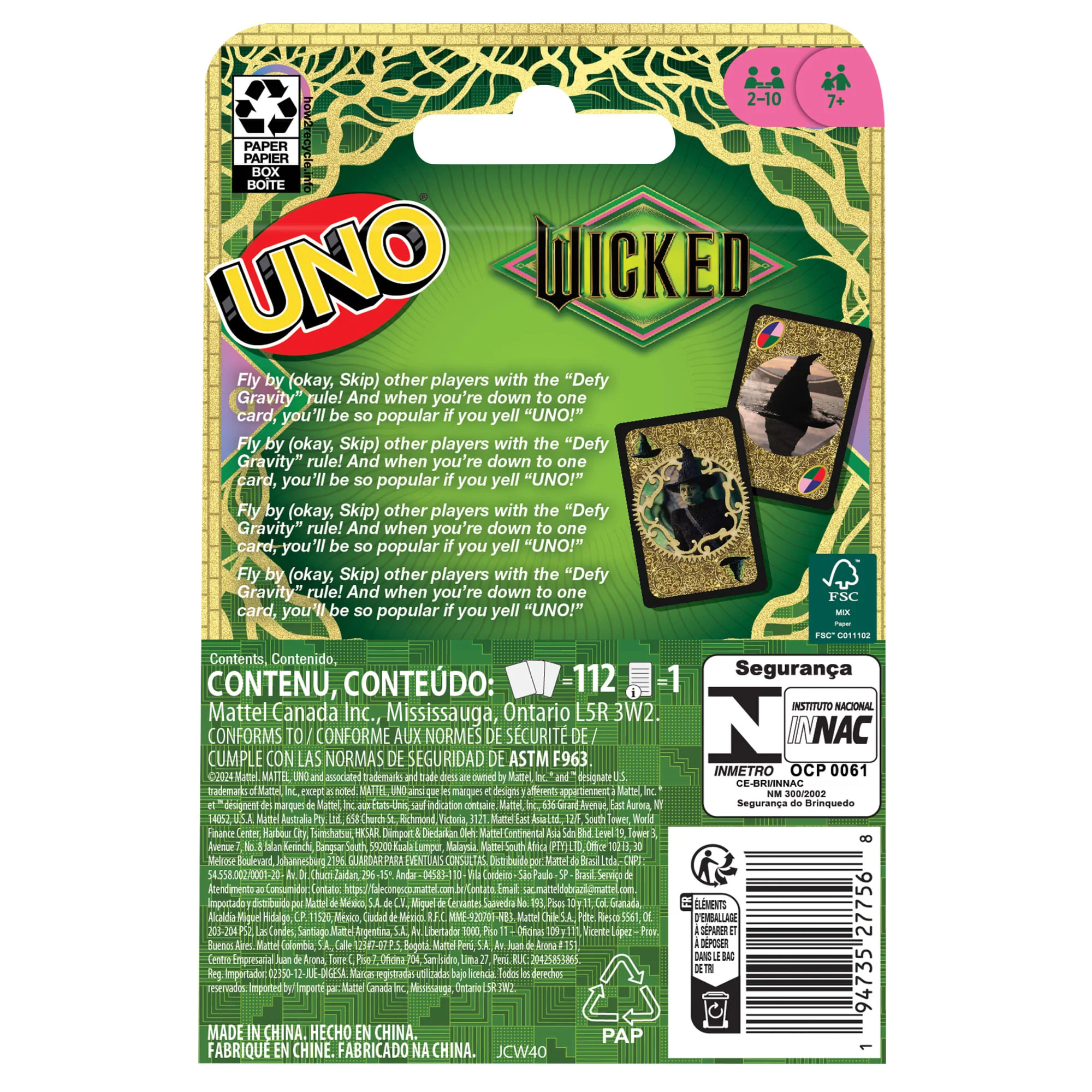 UNO Wicked Card Game For Kid, Adult & Family Nights Inspired By The Movie - Image 4