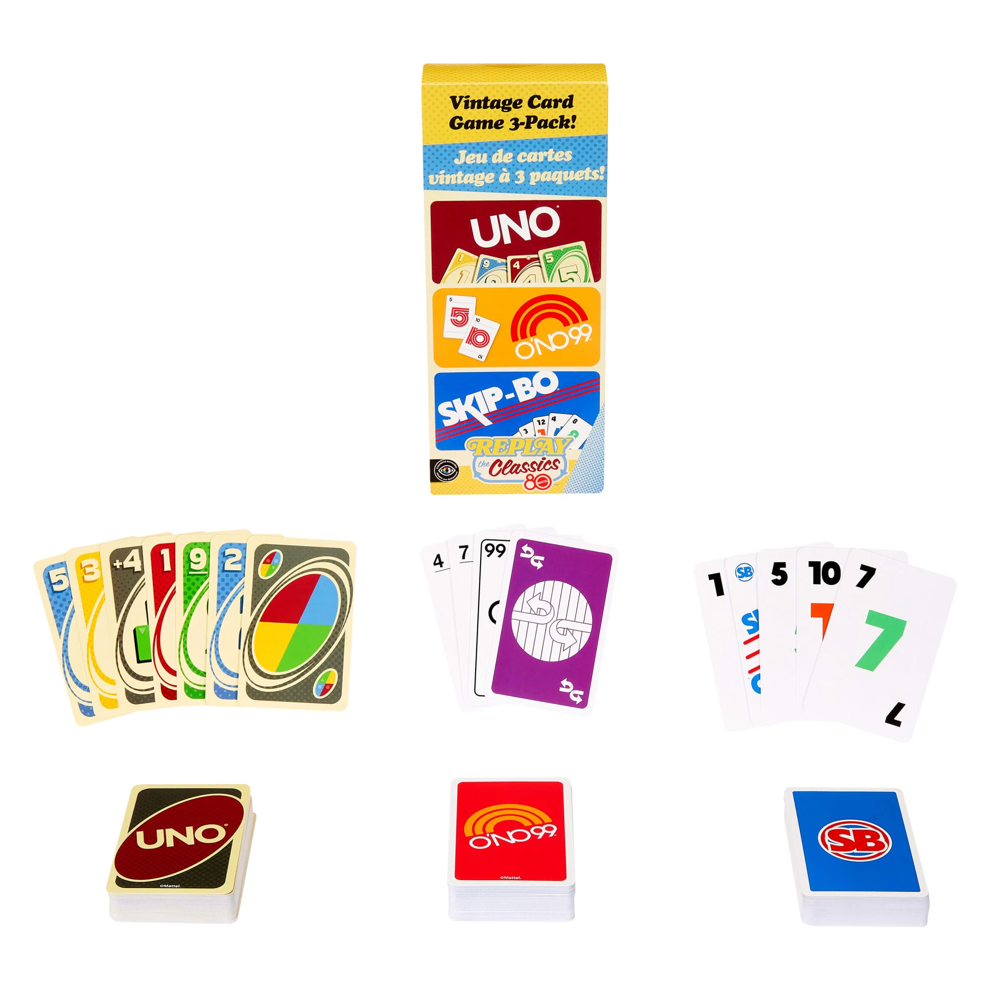 Vintage Set With 3 Card Games, UNO, O’No 99 & Ski-Bo For Kid, Adult & Family Nights & Parties - Image 2