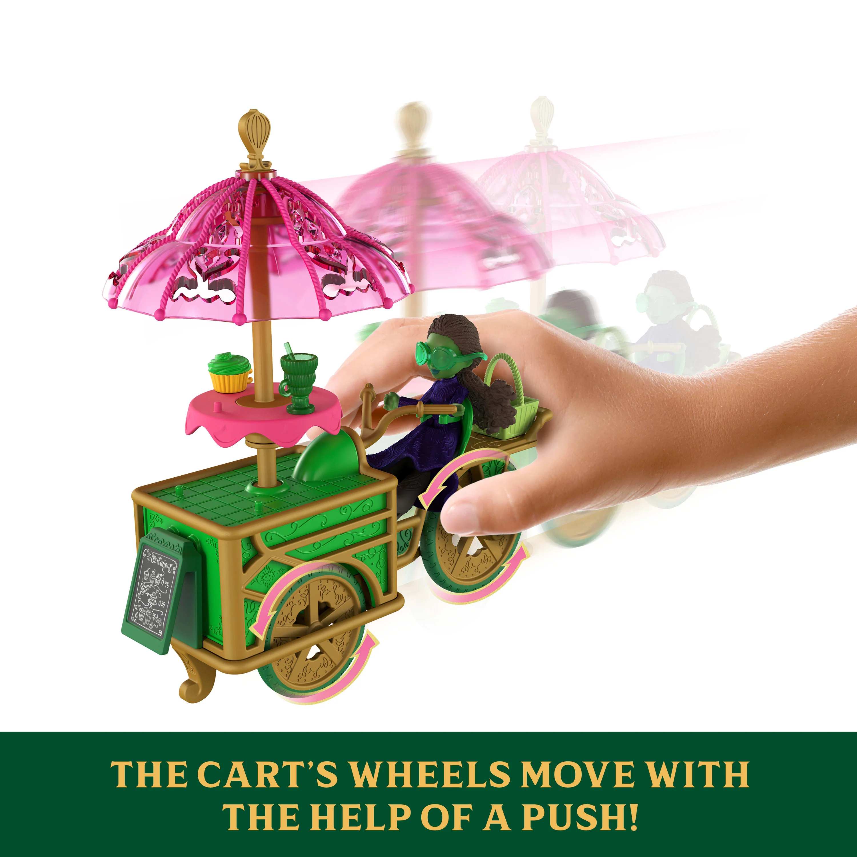 Universal Pictures’ Wicked Emerald City Dessert Cart Toy With Cart, Small Doll & 7 Accessories - Image 3