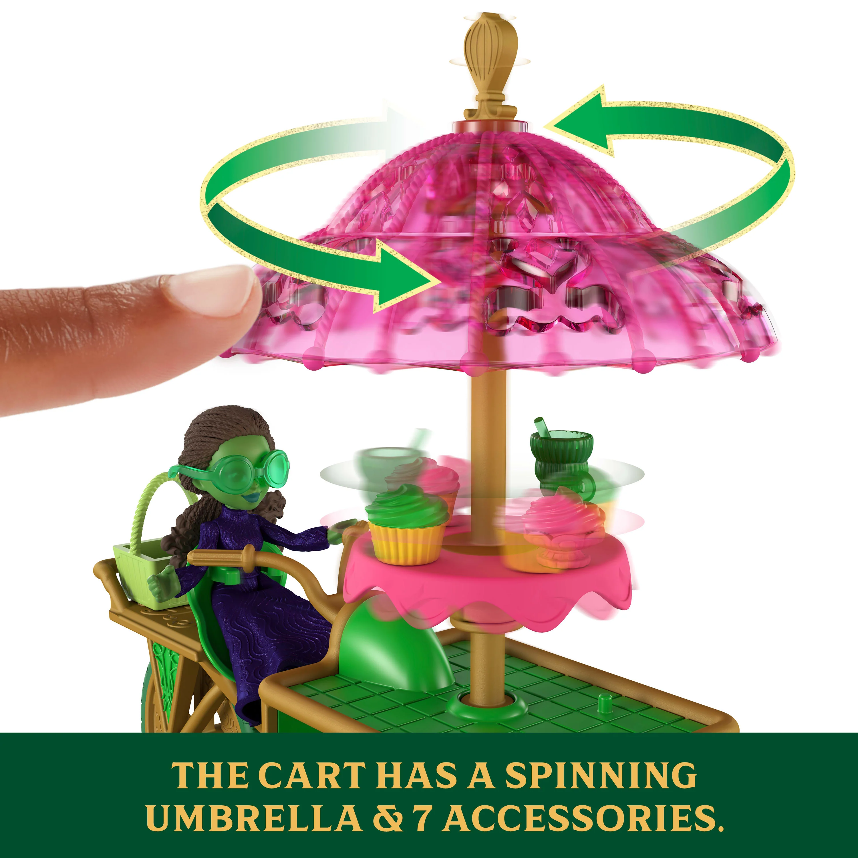 Universal Pictures’ Wicked Emerald City Dessert Cart Toy With Cart, Small Doll & 7 Accessories - Image 4