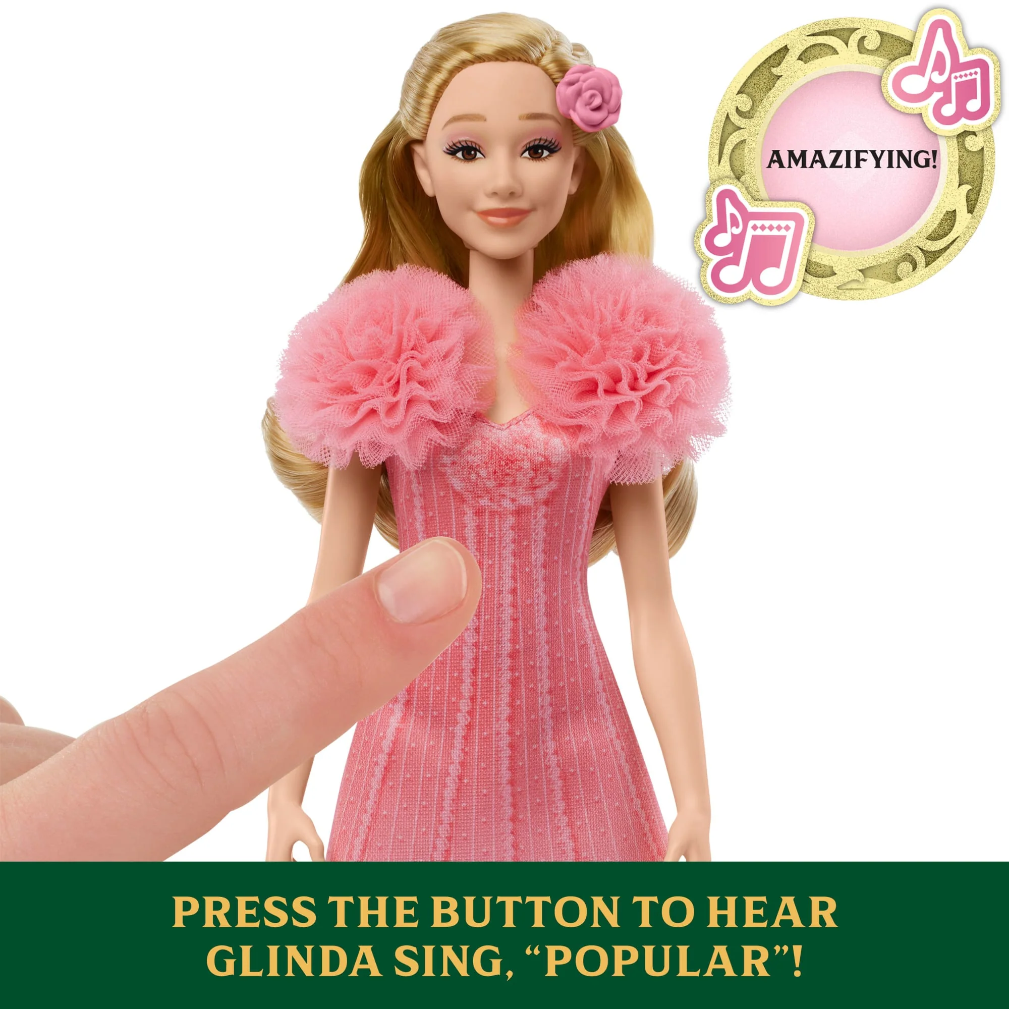 Wicked Singing Glinda Fashion Doll, Posable With Removable Movie Fashions & Accessories - Image 3