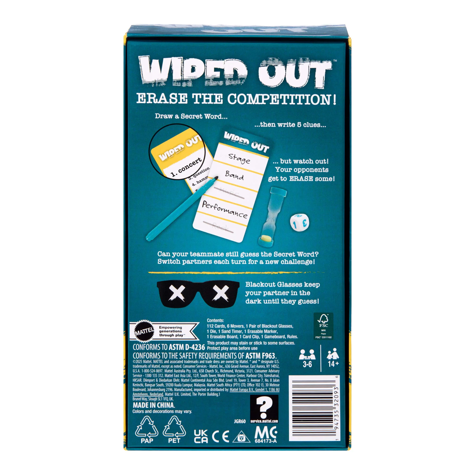 Wiped Out Party Game, Guessing Game For Families, Teens, Adults With Erasable Clues And Blackout Glasses For 3-6 Players - Image 4