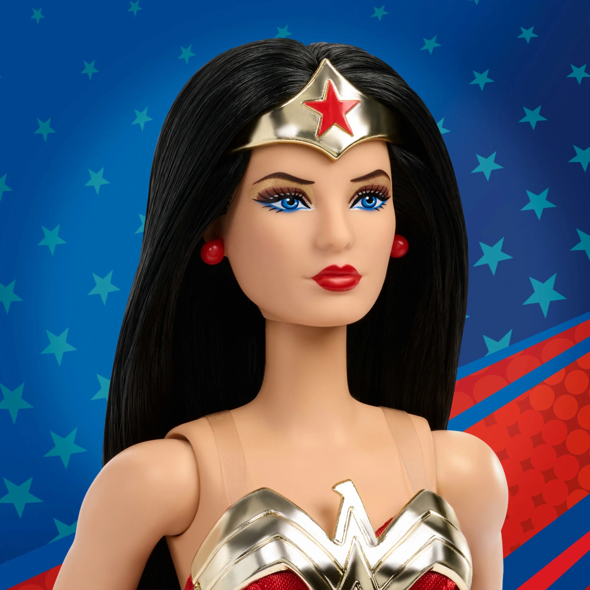 Barbie Wonder Woman Collectible Doll in Red And Blue Tank Suit With Golden Accessories And Lasso - Image 2