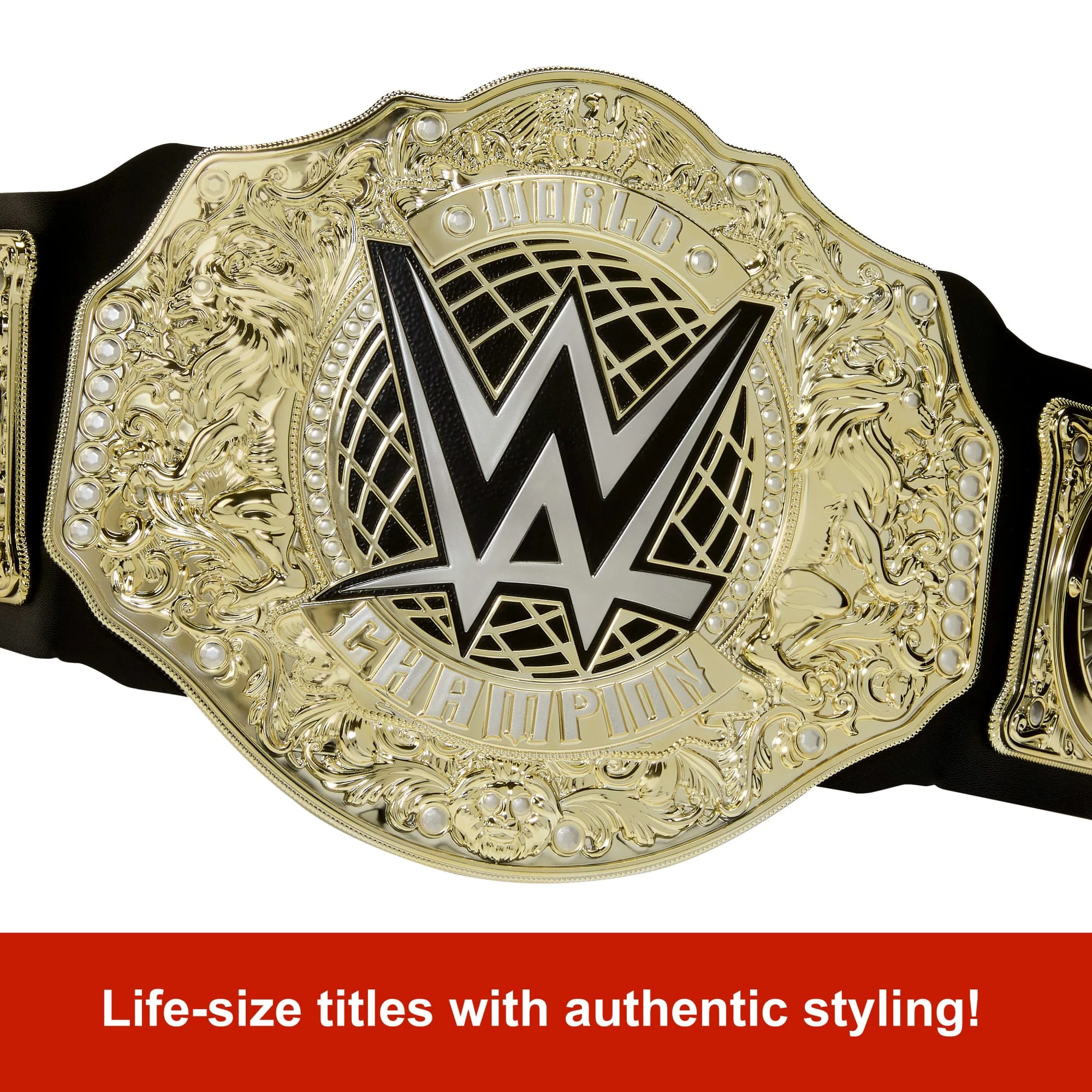 WWE Championship Title, World Heavyweight Role-Play & Costume, Leather-Like Belt - Image 3