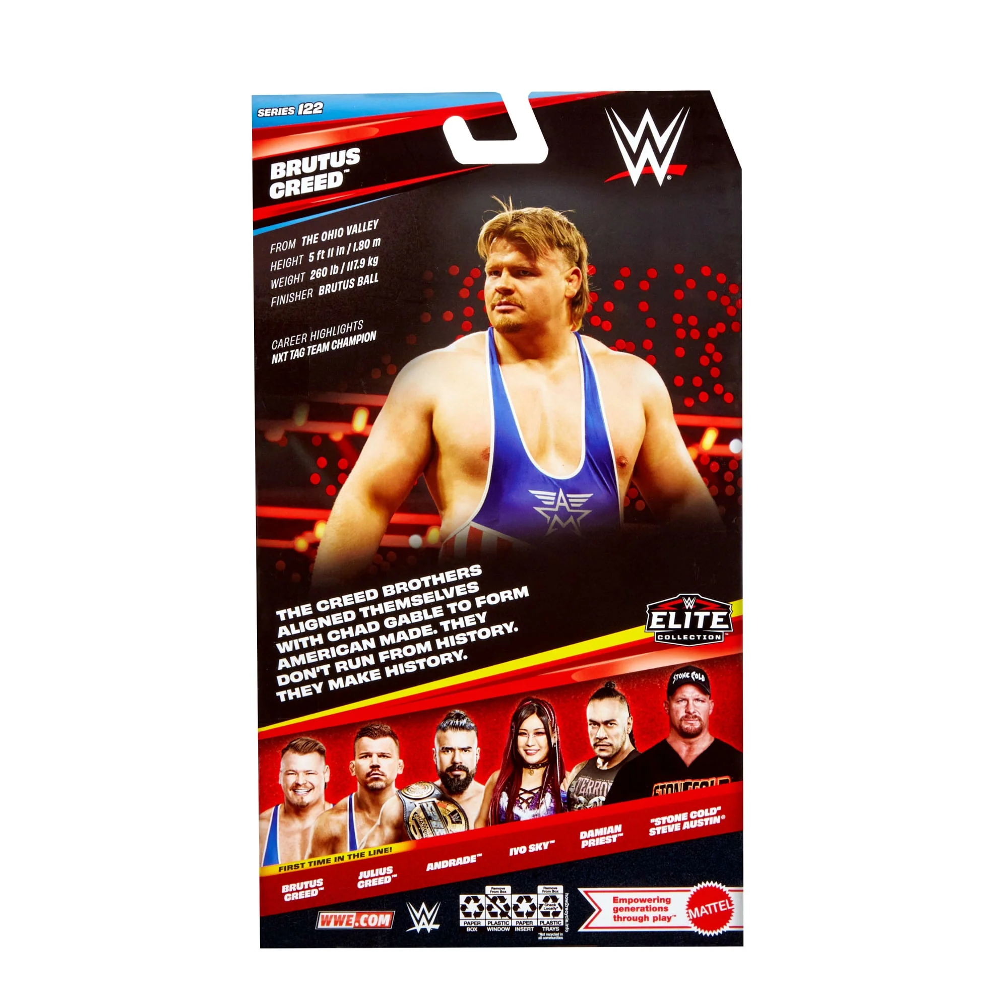 WWE Elite Brutus Creed Action Figure, Series #122 Set, 6-Inch Collectible With Accessories - Image 6