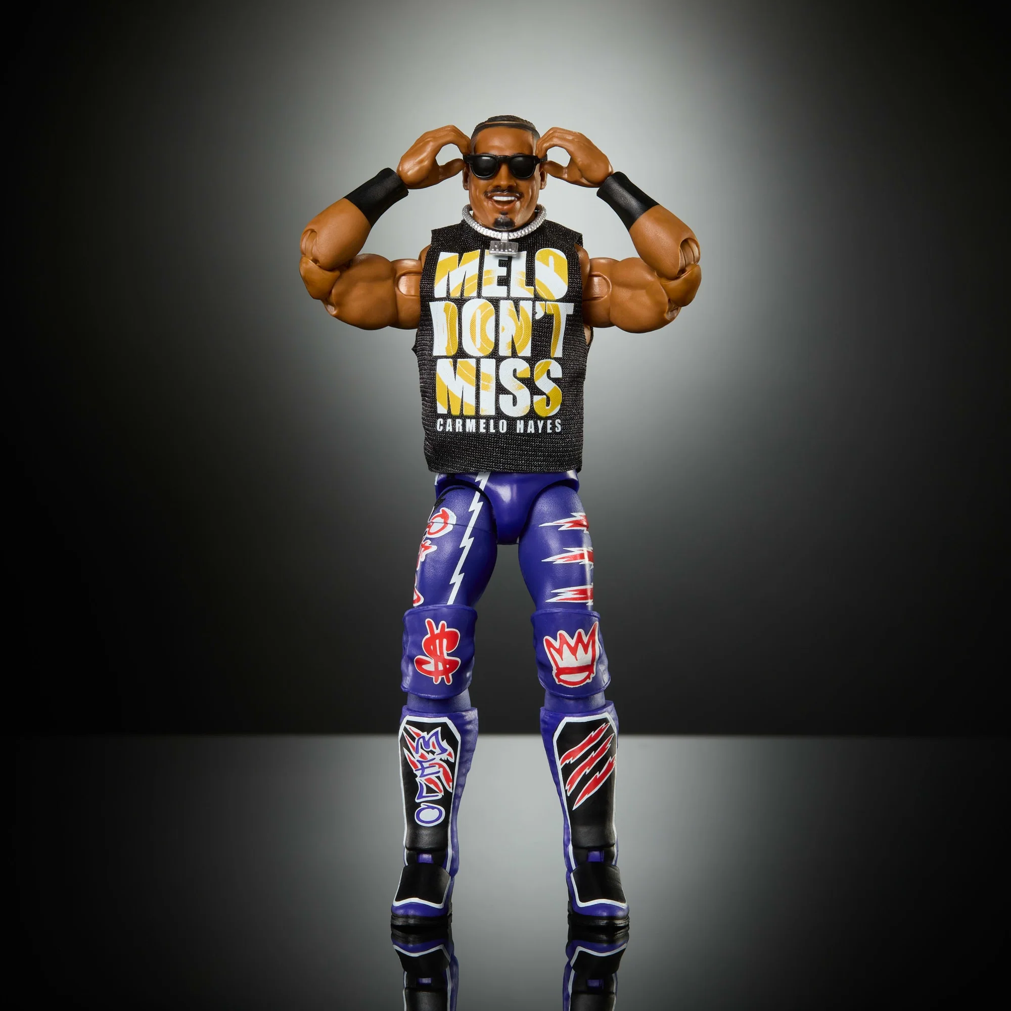 WWE Elite Carmelo Hayes Action Figure Series #121, 6-Inch Collectible With Accessories - Image 4