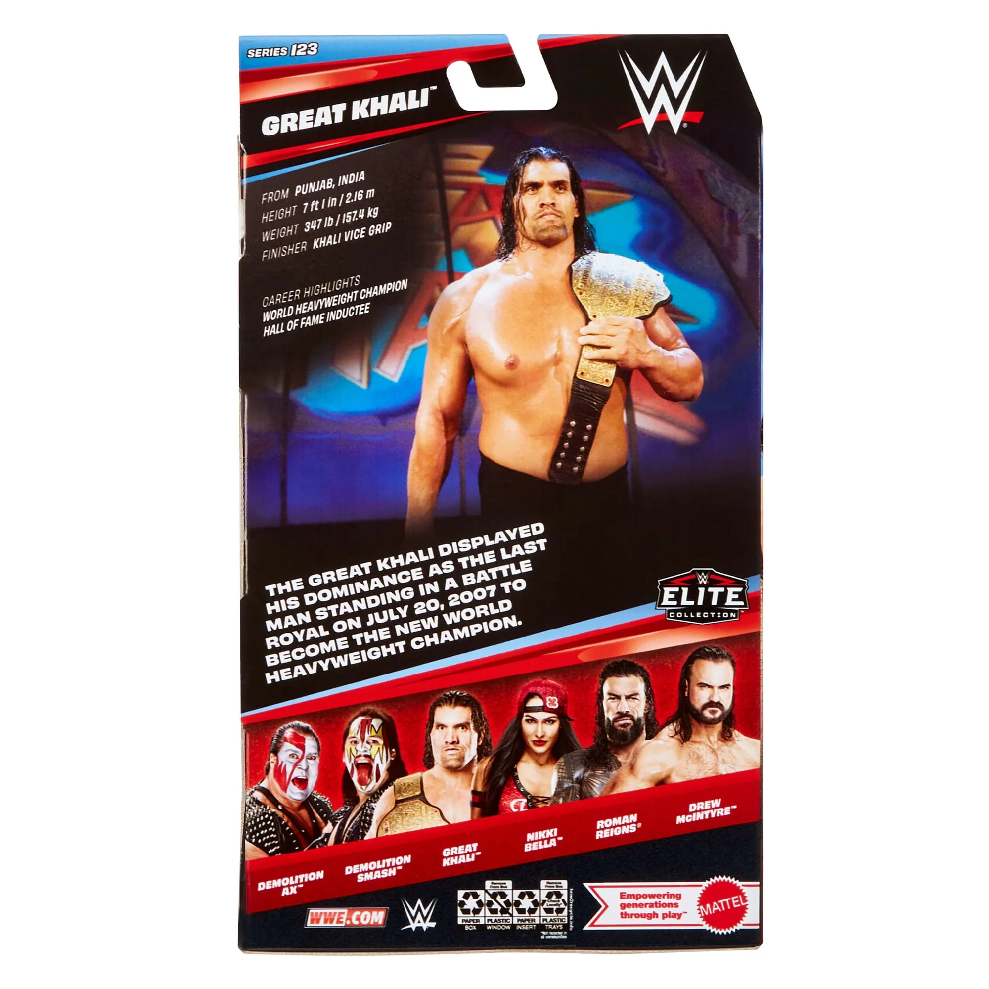 WWE Elite Great Khali Smash Action Figure, Series #123 Set, 6-Inch Collectible With Accessories - Image 6