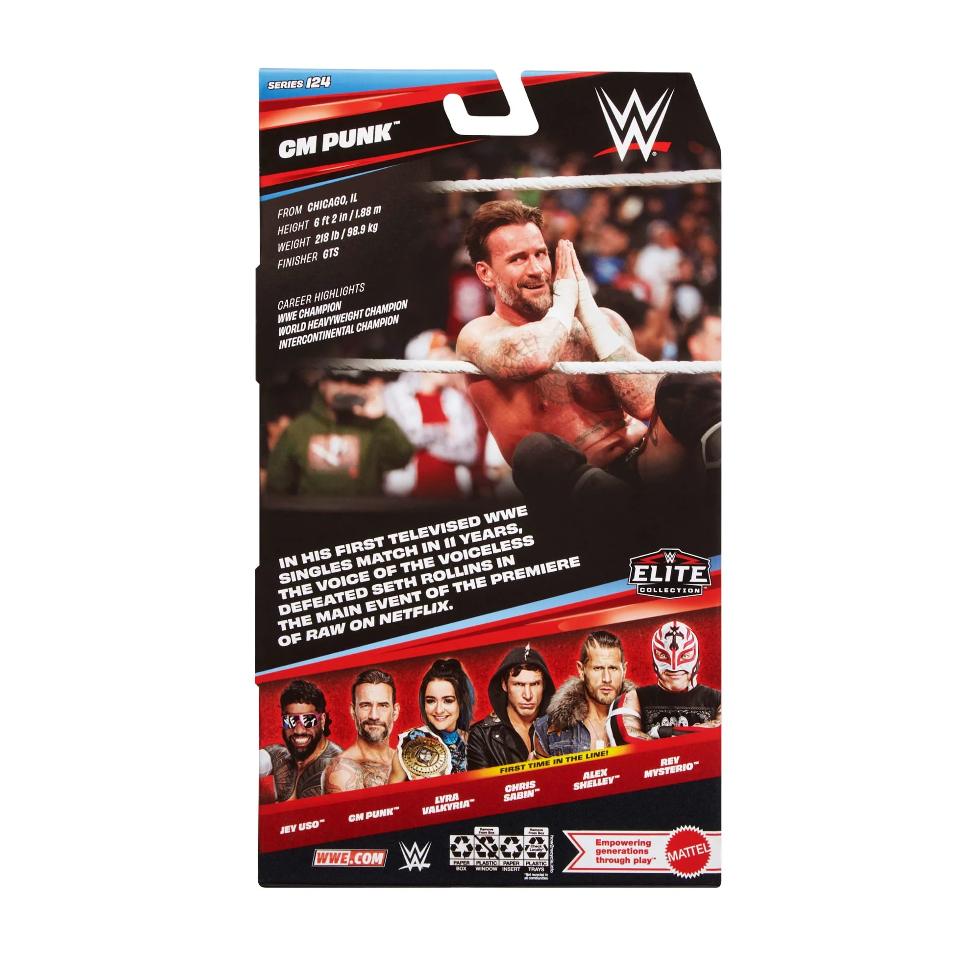 WWE Elite Cm Punk Action Figure, Series #124 Set, 6-Inch Collectible With Articulation & Accessories - Image 6