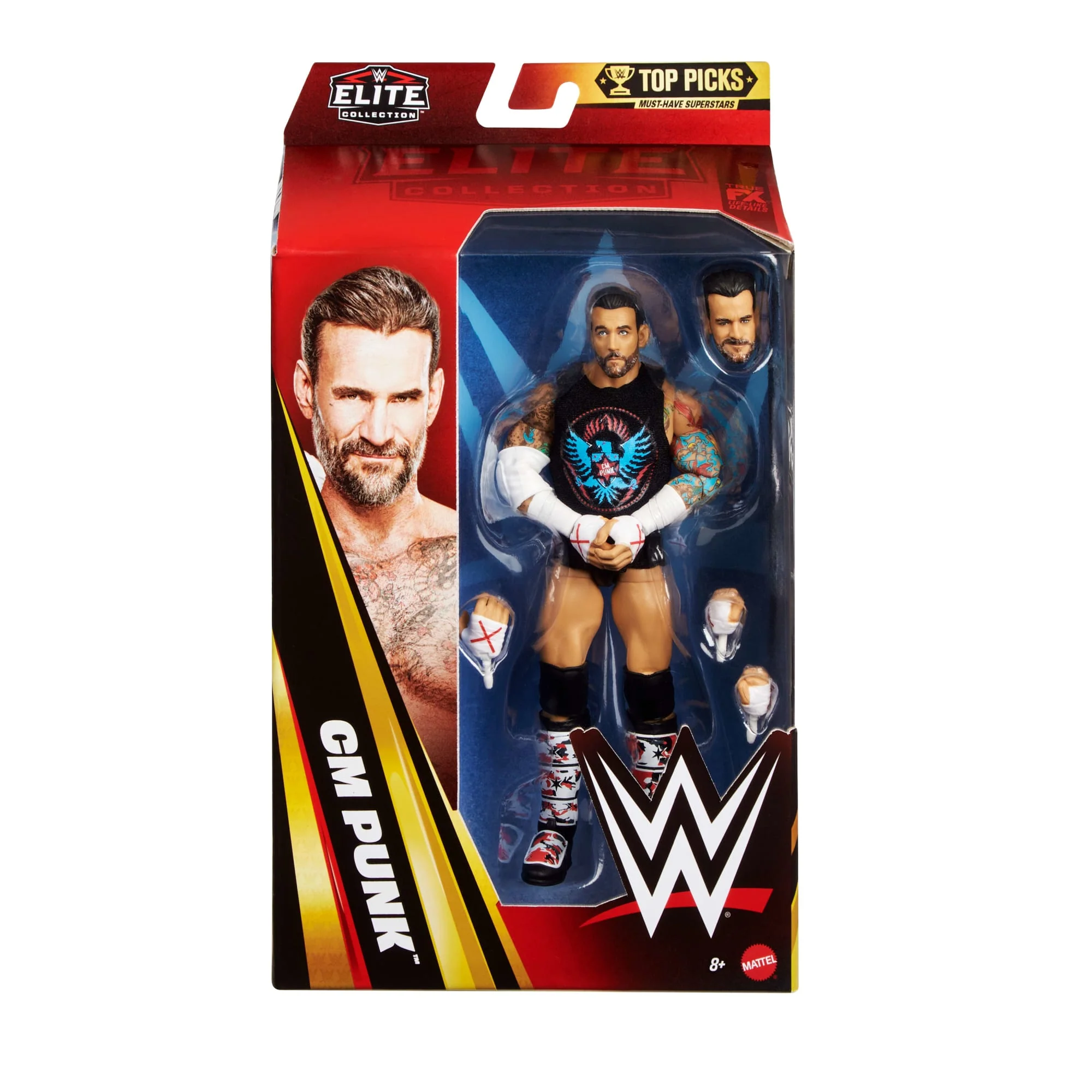 WWE Elite Collection Top Picks Cm Punk Action Figure & Accessories, 6-Inch Collectible Set - Image 2