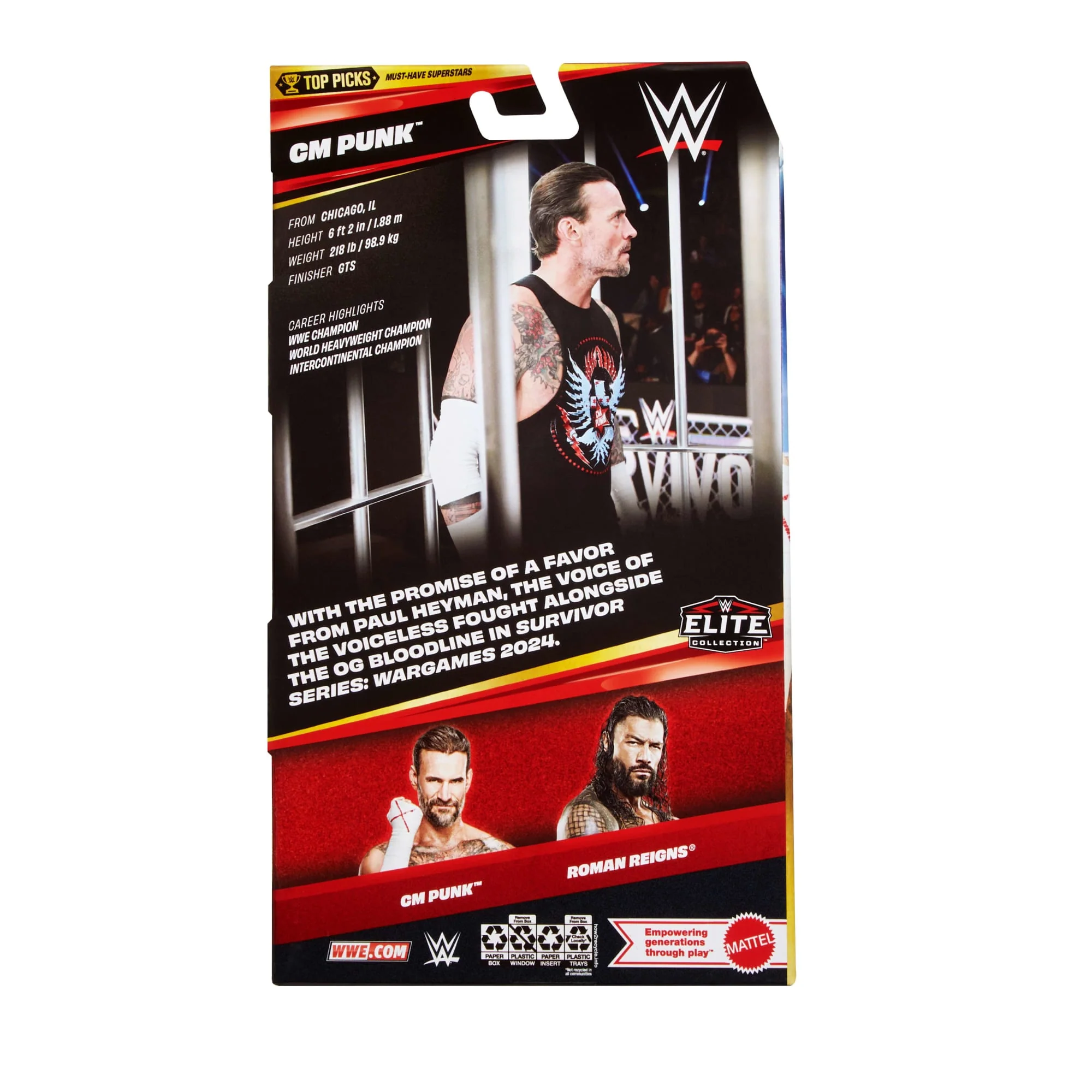 WWE Elite Collection Top Picks Cm Punk Action Figure & Accessories, 6-Inch Collectible Set - Image 6
