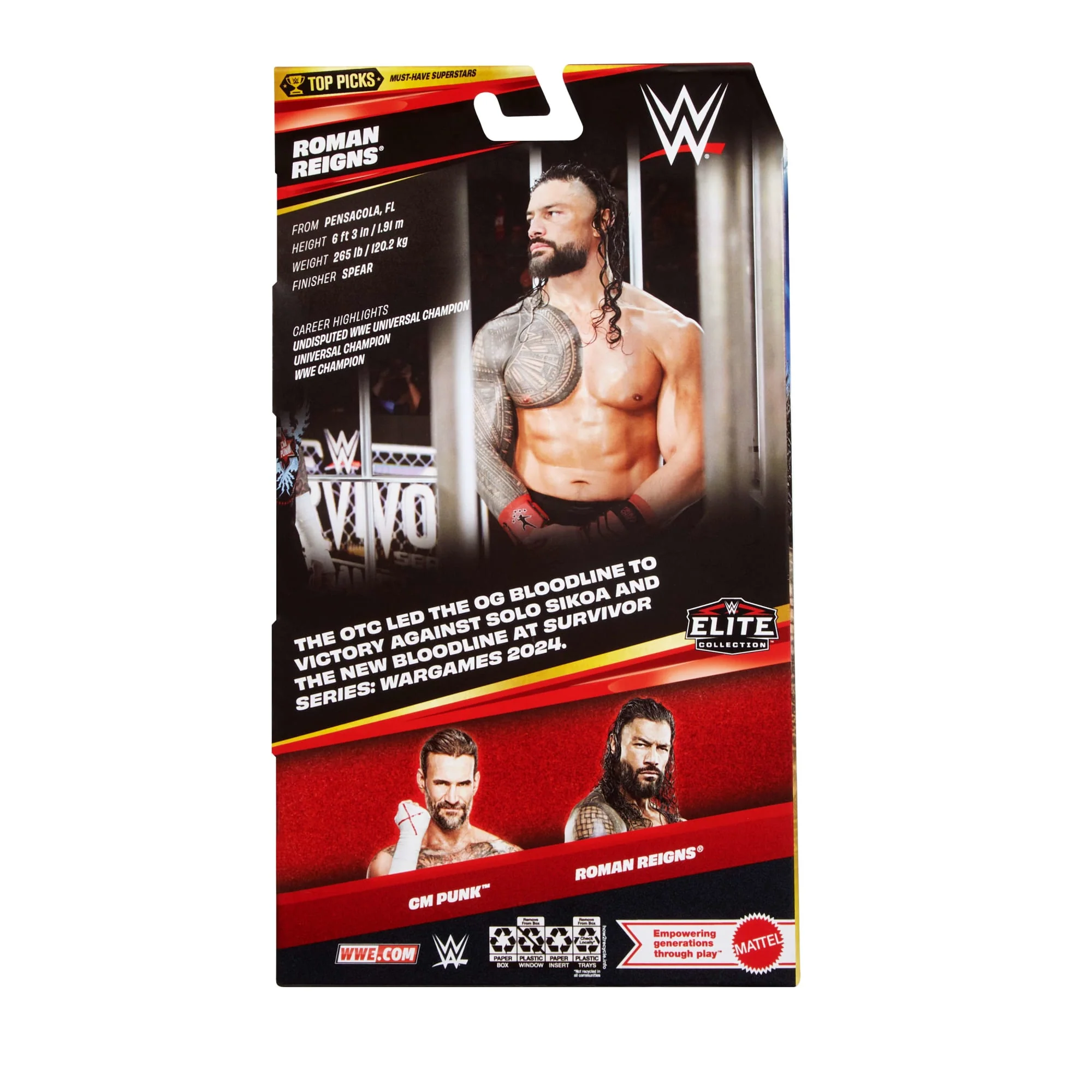 WWE Elite Collection Top Picks Roman Reigns Action Figure & Accessories, 6-Inch Collectible Set - Image 6