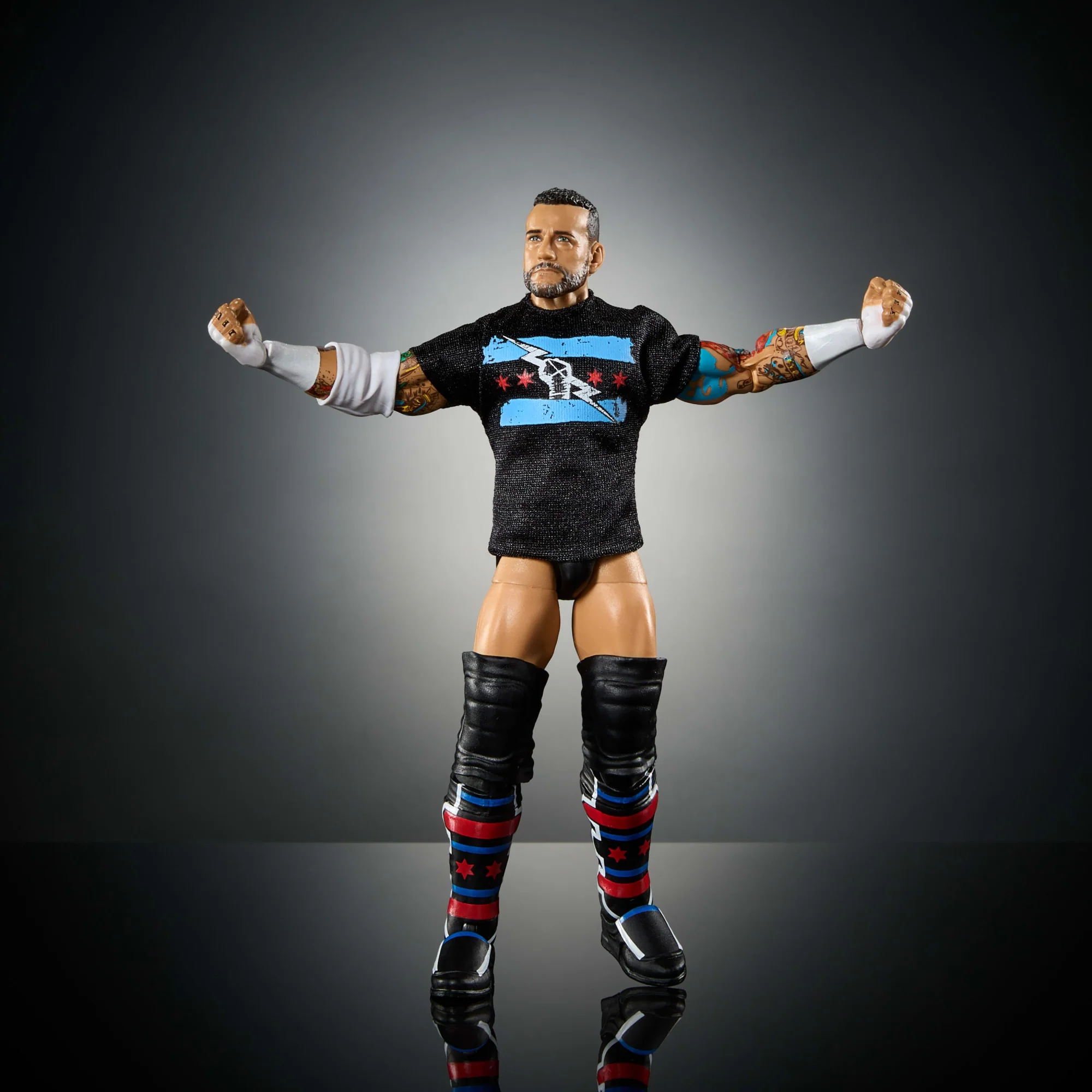 WWE Figura de Acción Elite Cm Punk negro - Image 5