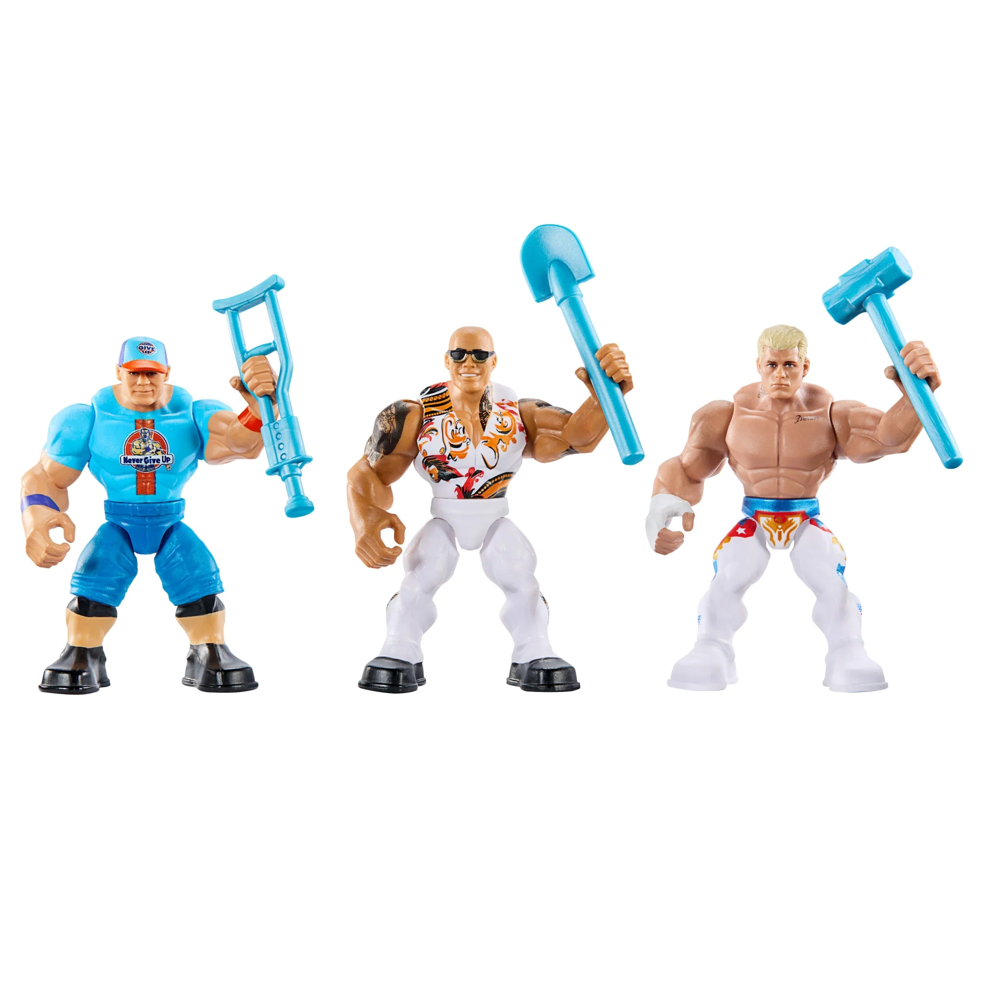 WWE Knuckle Crunchers Action Figures 3-Pack With 8 Accessories, Bone-Crunching Movement - Image 3