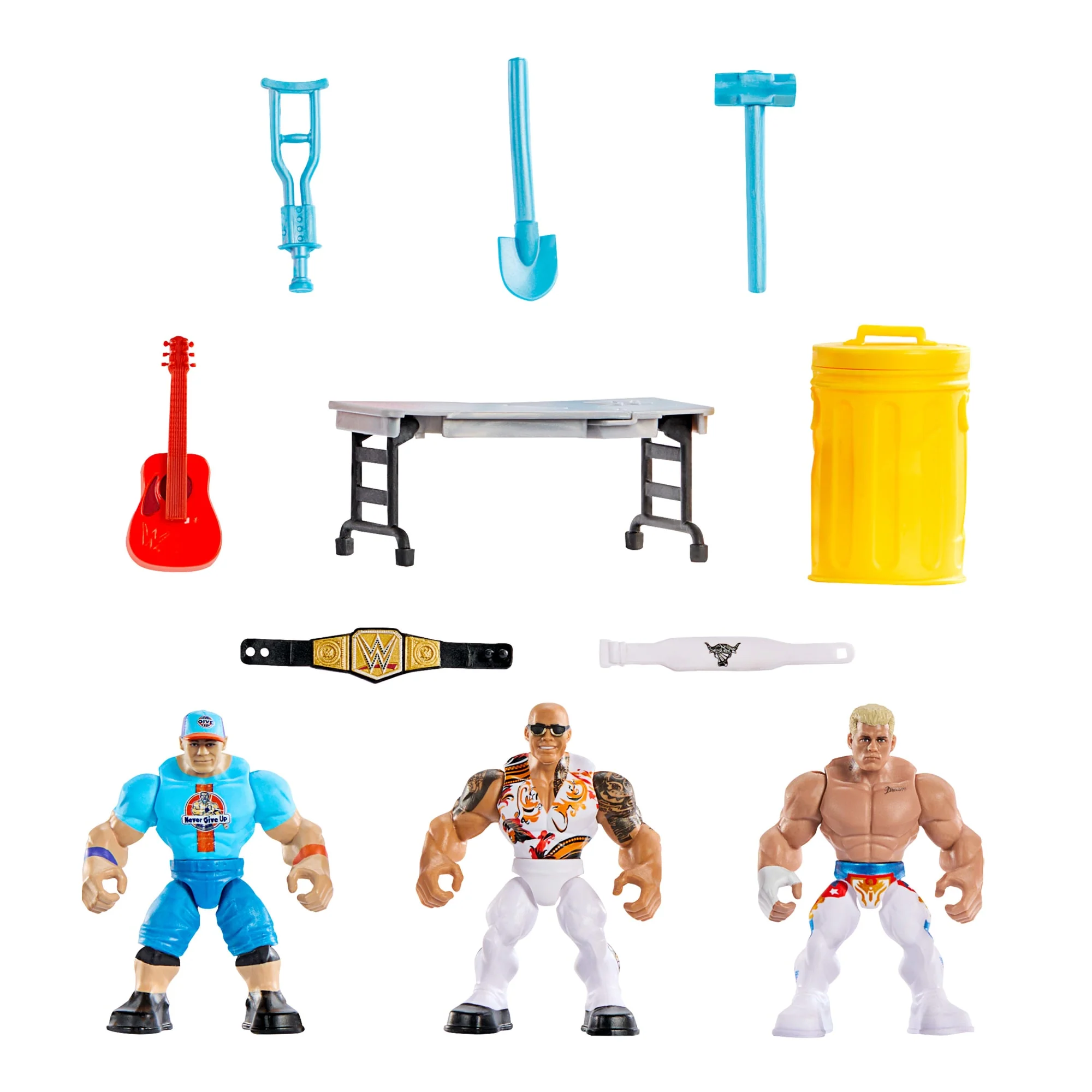 WWE Knuckle Crunchers Action Figures 3-Pack With 8 Accessories, Bone-Crunching Movement - Image 5