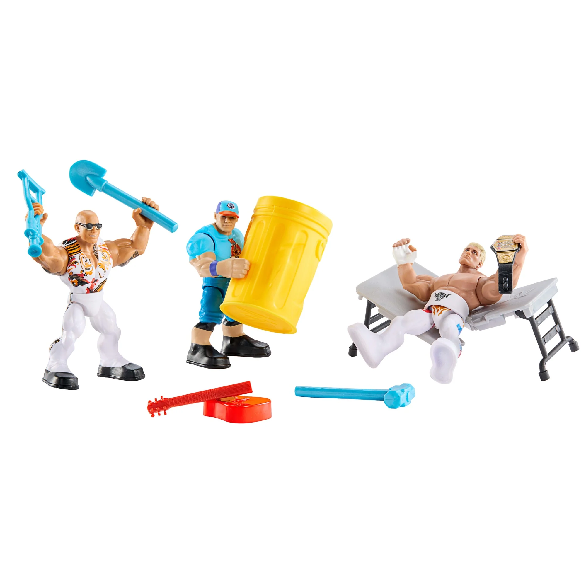 WWE Knuckle Crunchers Action Figures 3-Pack With 8 Accessories, Bone-Crunching Movement - Image 3