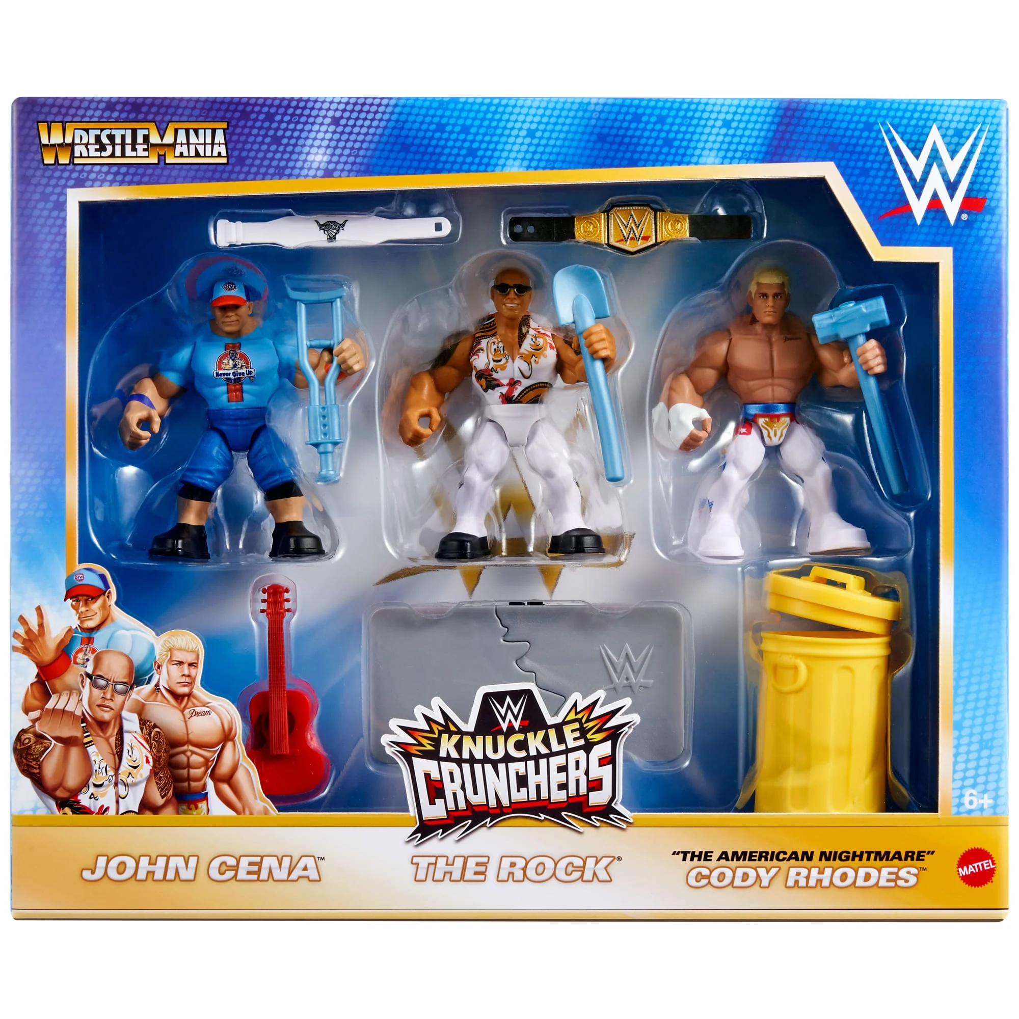 Wwe  Knuckle Crunchers  Coffret de 3Figurines Articulées et Acc. - Image 2