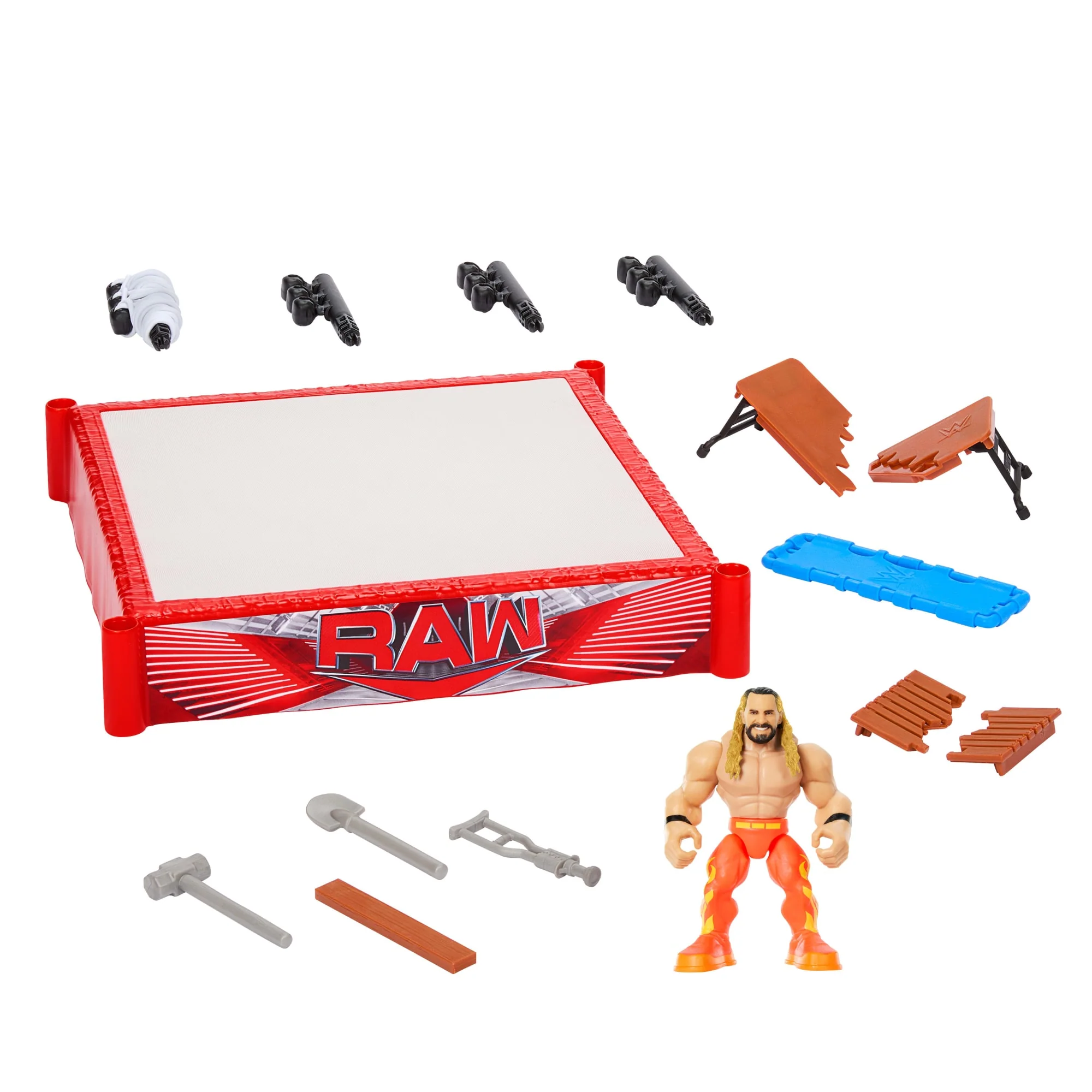 WWE Knuckle Crunchers Rebound Ring & Action Figure, Playset With Seth Rollins Mini Figure - Image 4