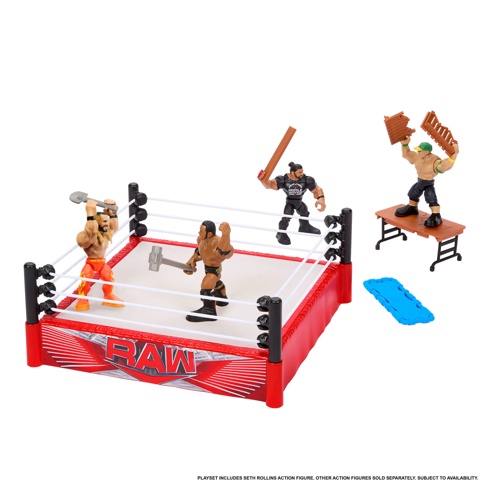 WWE Knuckle Crunchers Rebound Ring & Action Figure, Playset With Seth Rollins Mini Figure - Image 5