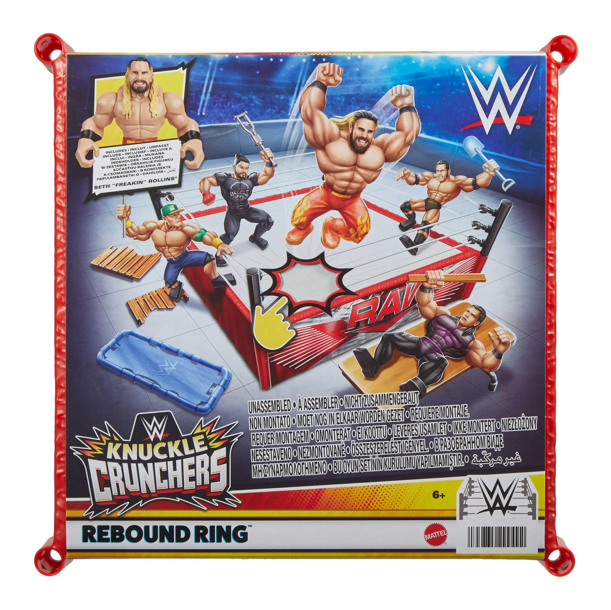 WWE Knuckle Crunchers Rebound Ring & Action Figure, Playset With Seth Rollins Mini Figure - Image 6