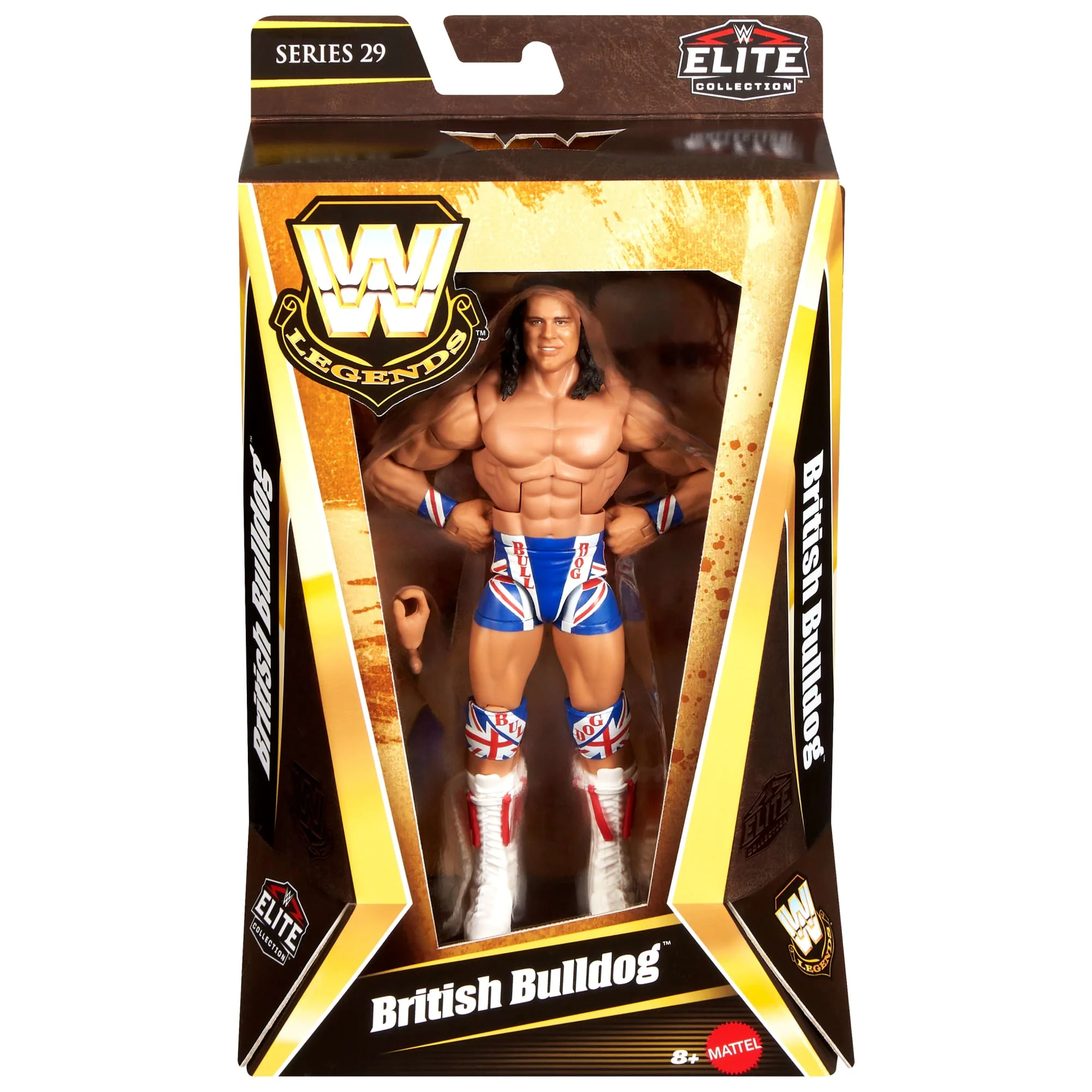 WWE Elite Legends British Bulldog Action Figure & Accessories, Series 29 6-Inch Collectible Set - Image 2