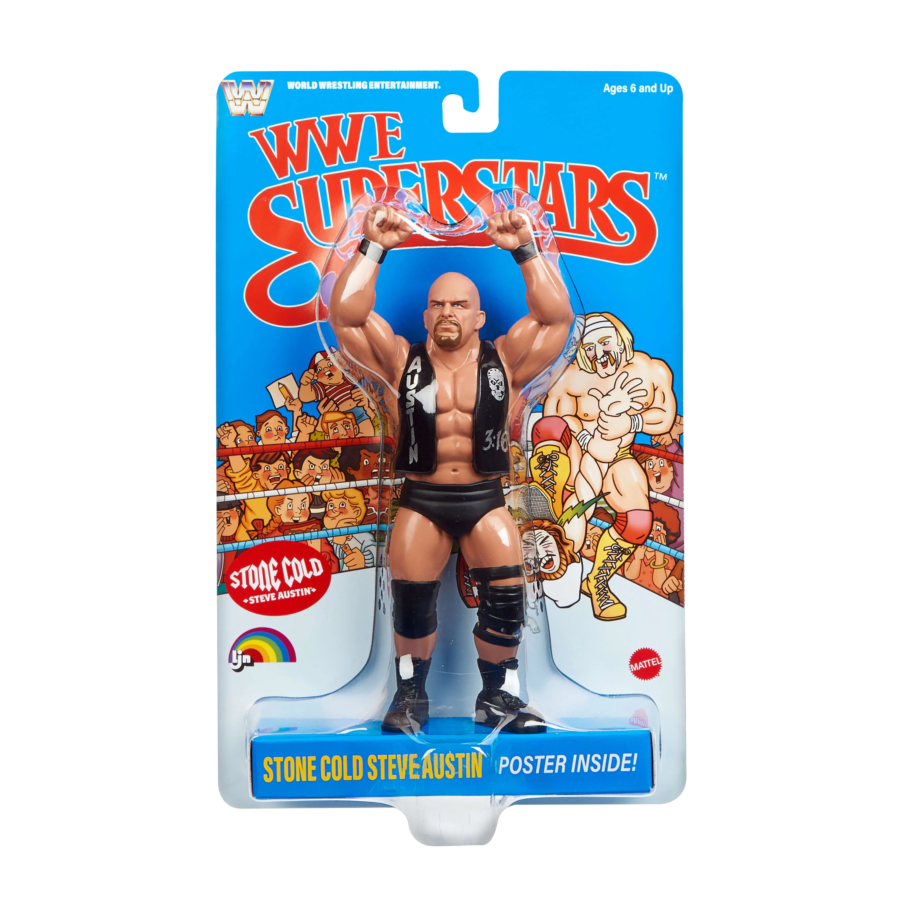 Ljn WWE Superstars “Stone Cold” Steve Austin Action Figure, 1980s Retro 8-Inch Collectible Toy - Image 2