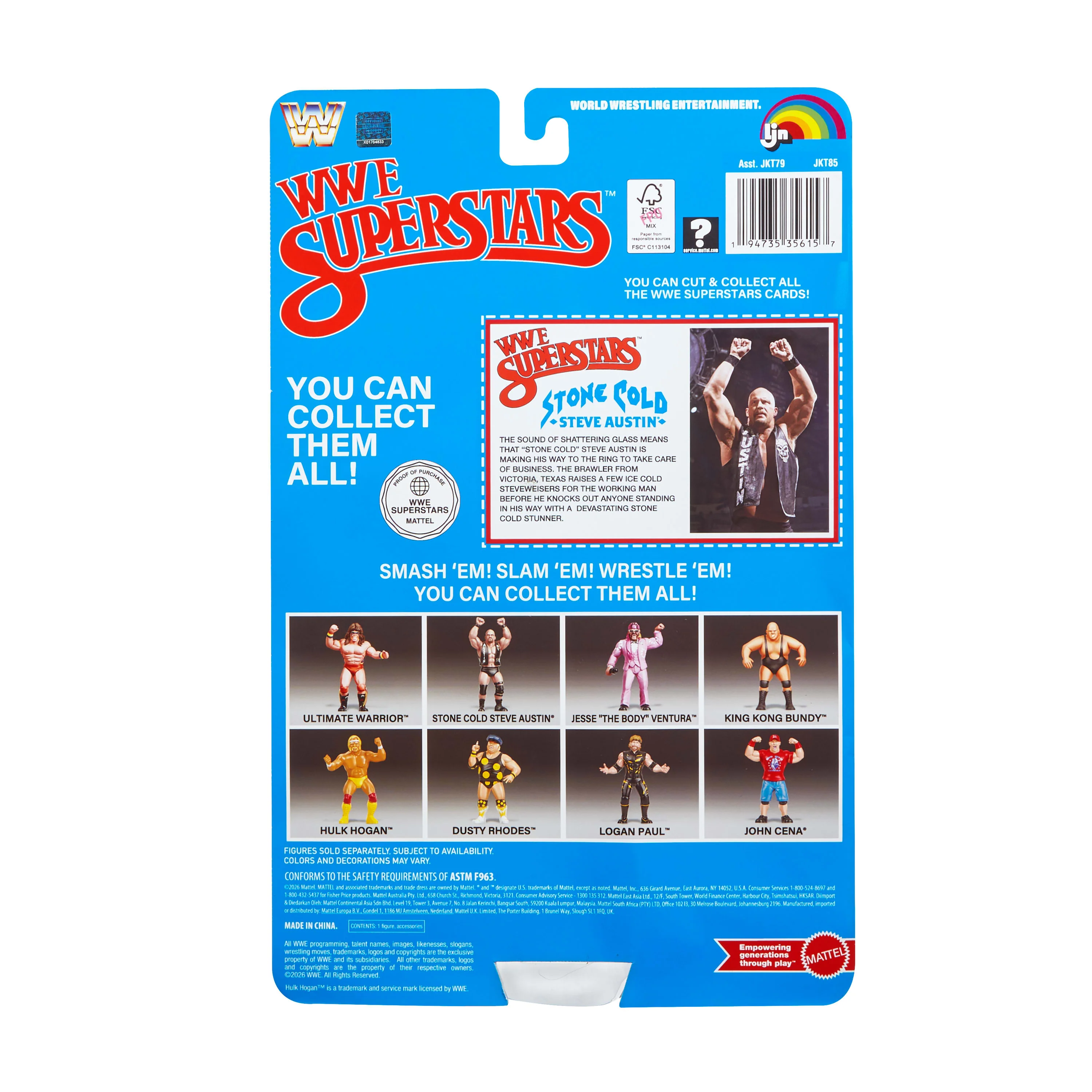 Ljn WWE Superstars “Stone Cold” Steve Austin Action Figure, 1980s Retro 8-Inch Collectible Toy - Image 6