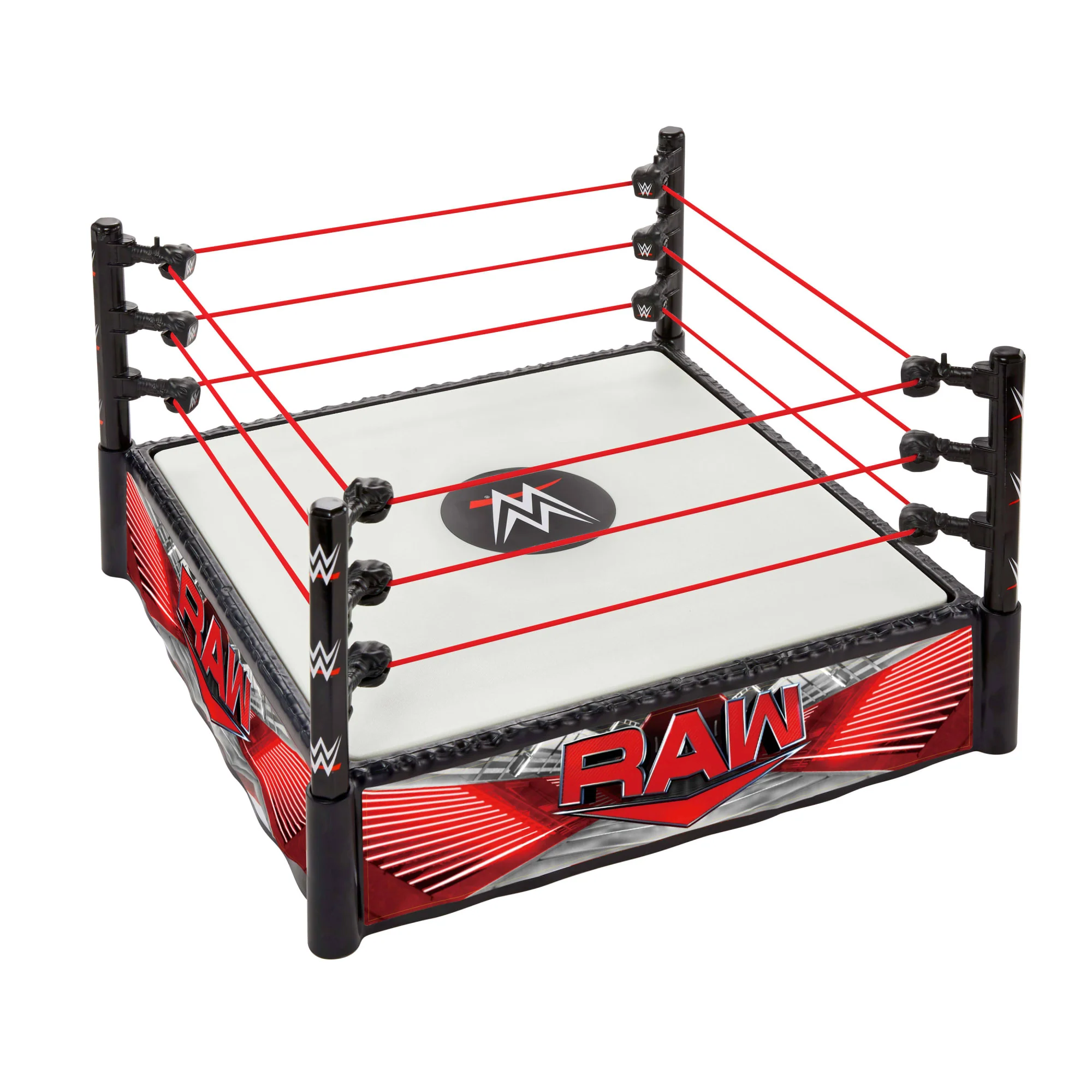 WWE Superstar Ring With Labels For Main EVent & Raw, Spring-Loaded With Elastic Ring Ropes - Image 3