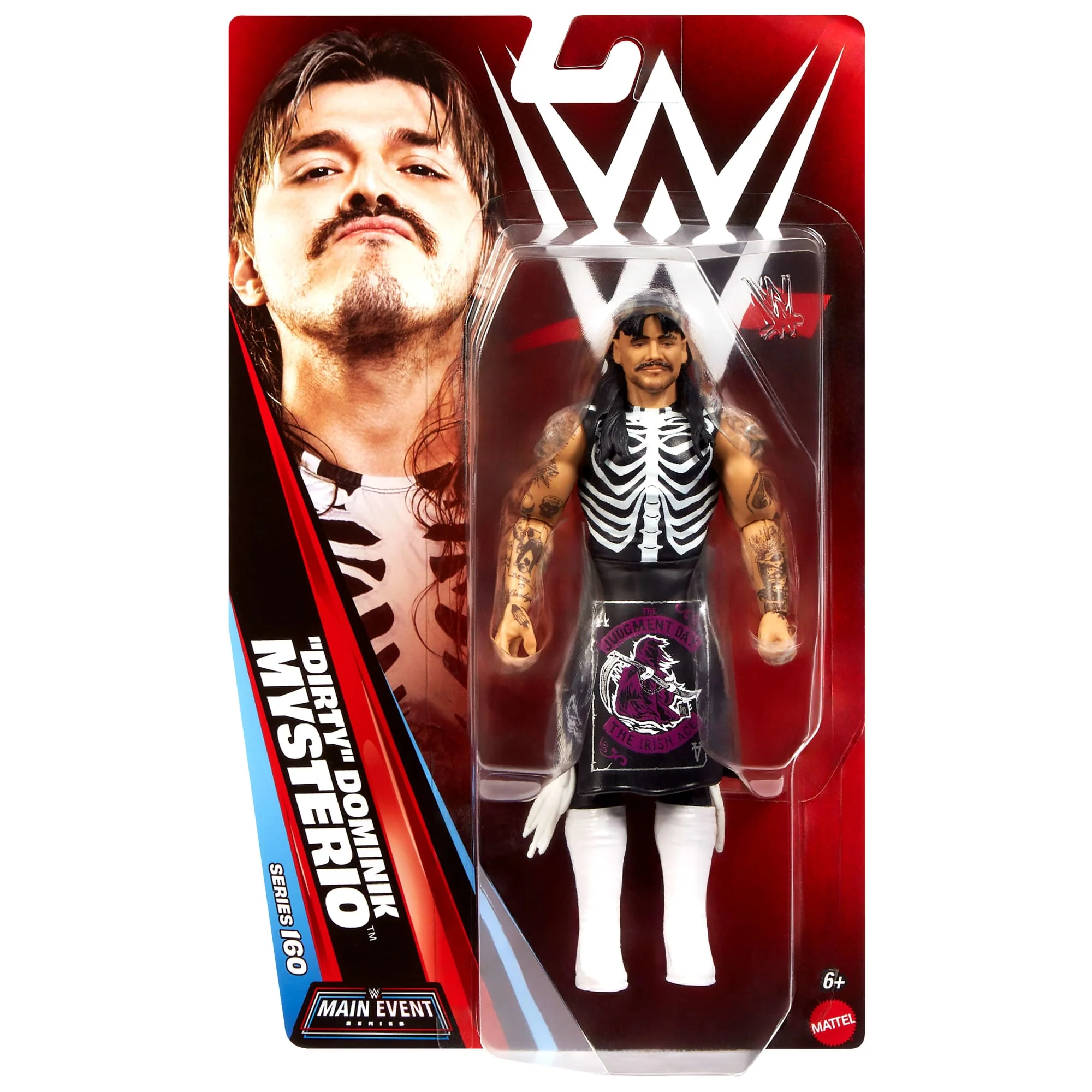 WWE “Dirty” Dominik Mysterio Action Figure, Main Event Series #160, 6-Inch Collectible With Articulation - Image 2