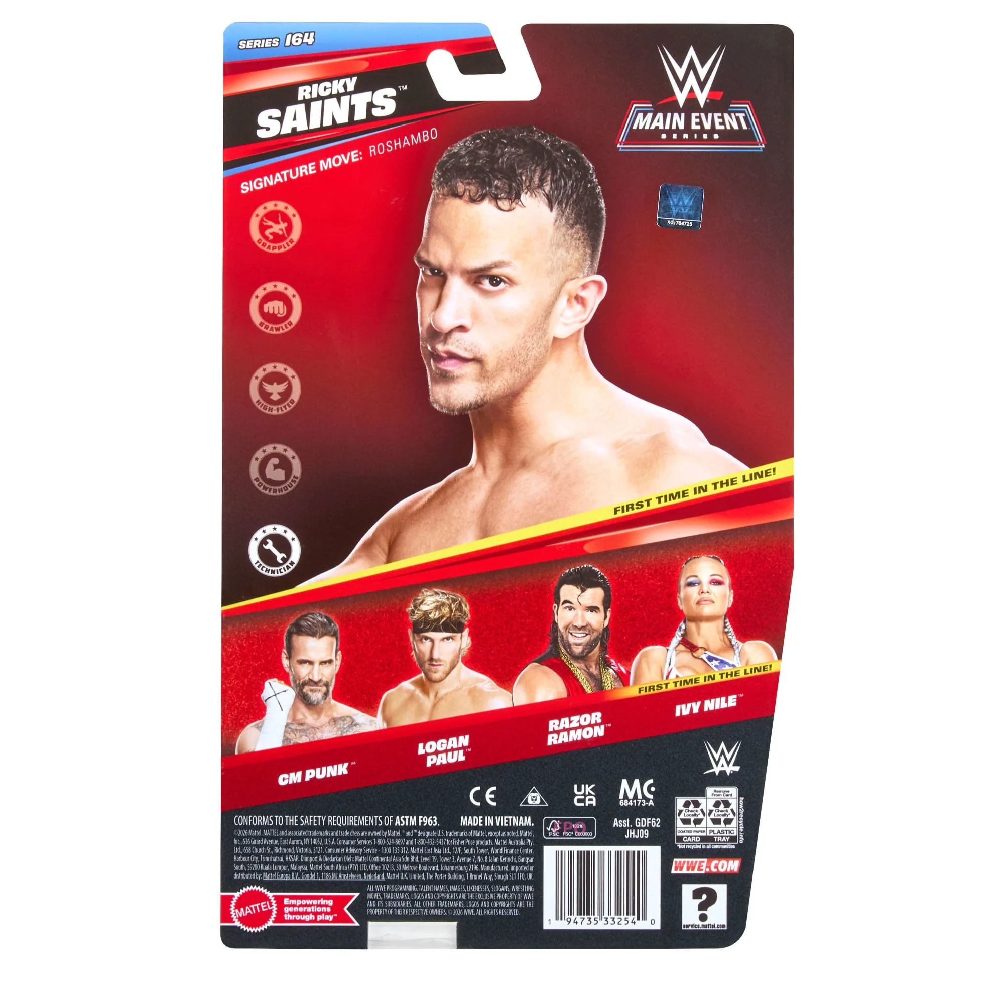WWE Ricky Saints Action Figure, Main Event Series #164, 6-Inch Collectible With Articulation - Image 6
