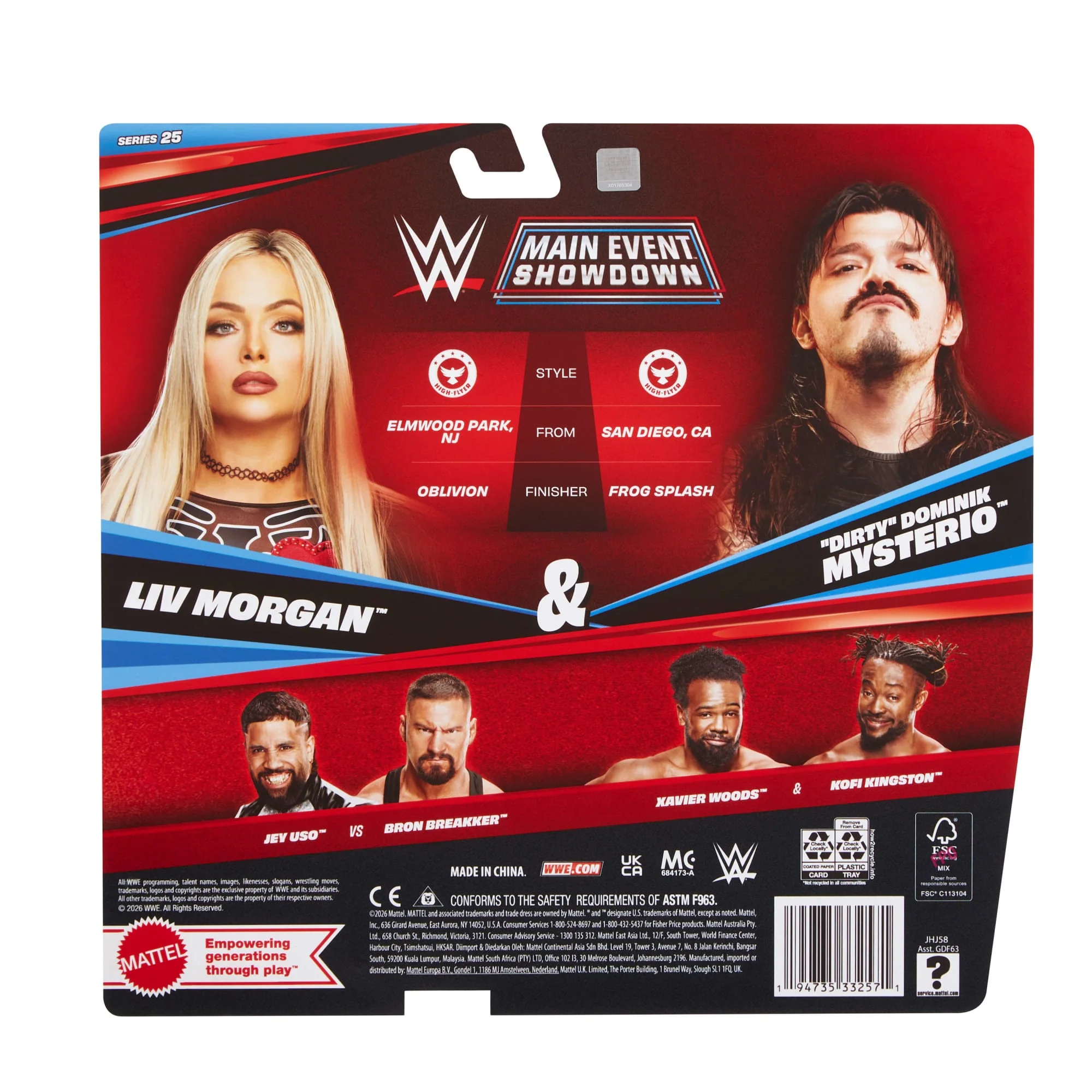 WWE Main Event Showdown Dirty Dominik Mysterio & Liv Morgan Action Figures Set, Series #25, 6-Inch - Image 6