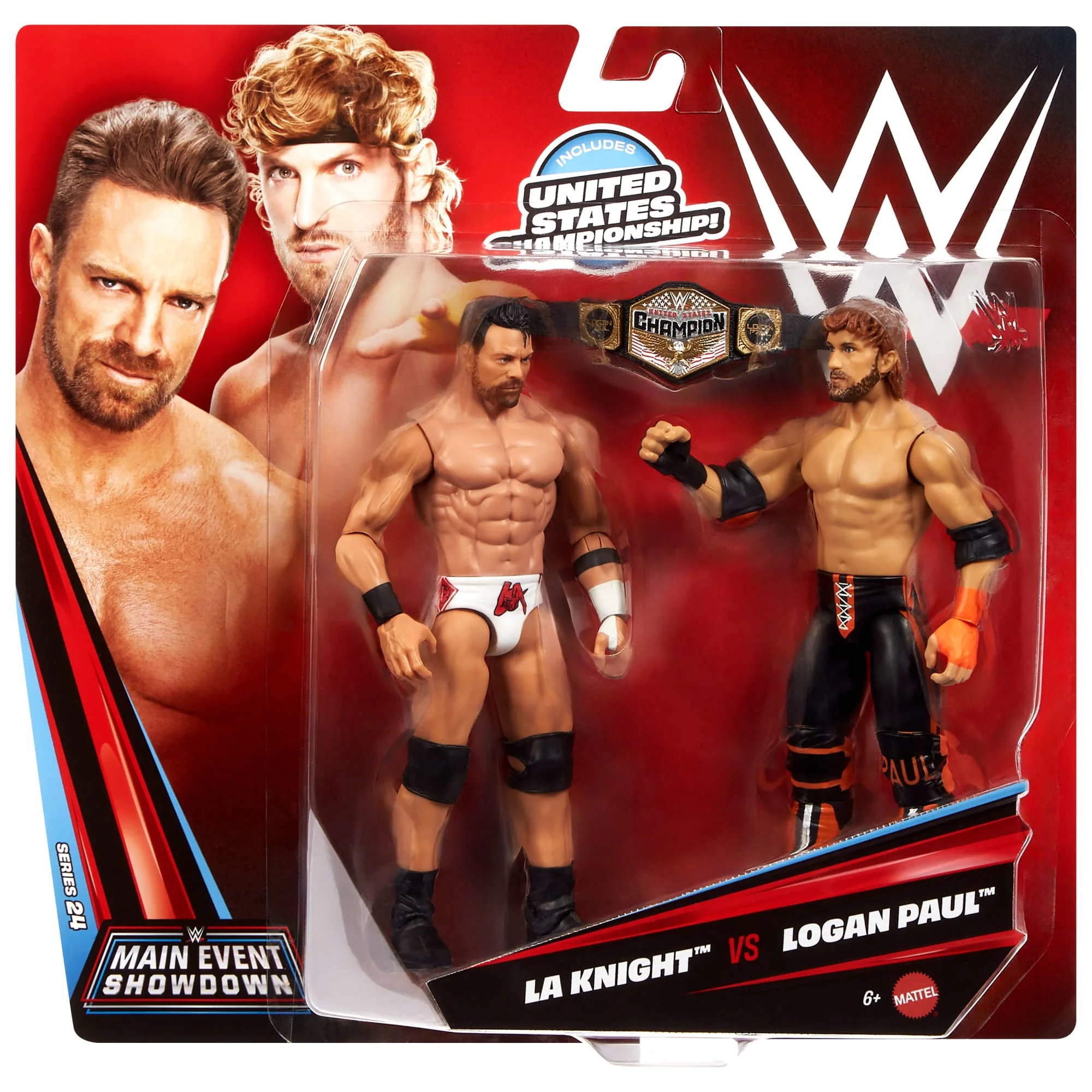 WWE Main Event Showdown La Knight vs Logan Paul Action Figures Set, Series #24, 6-Inch Collectibles - Image 6