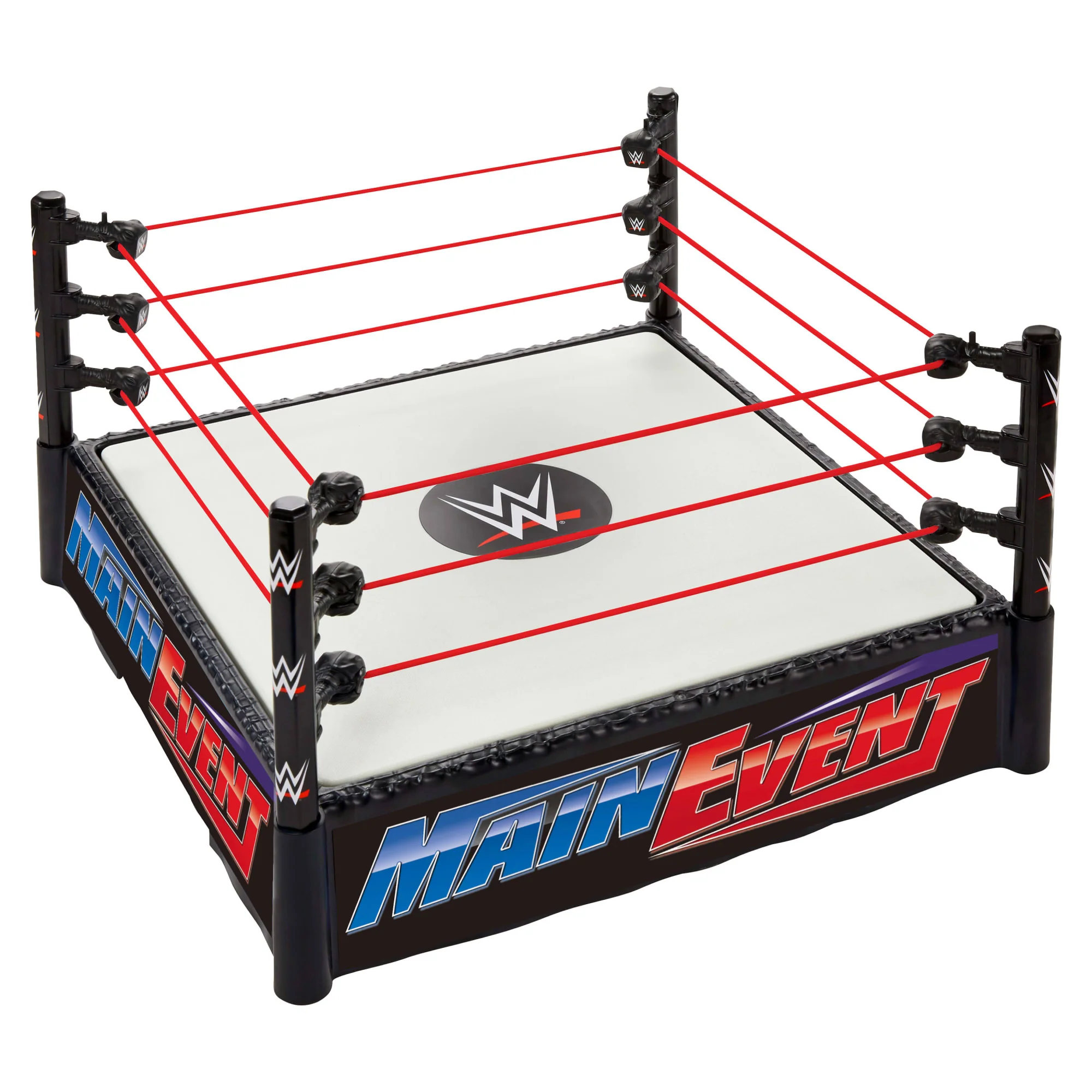 WWE Superstar Ring With Labels For Main Event & Raw, Spring-Loaded With Elastic Ring Ropes - Image 2