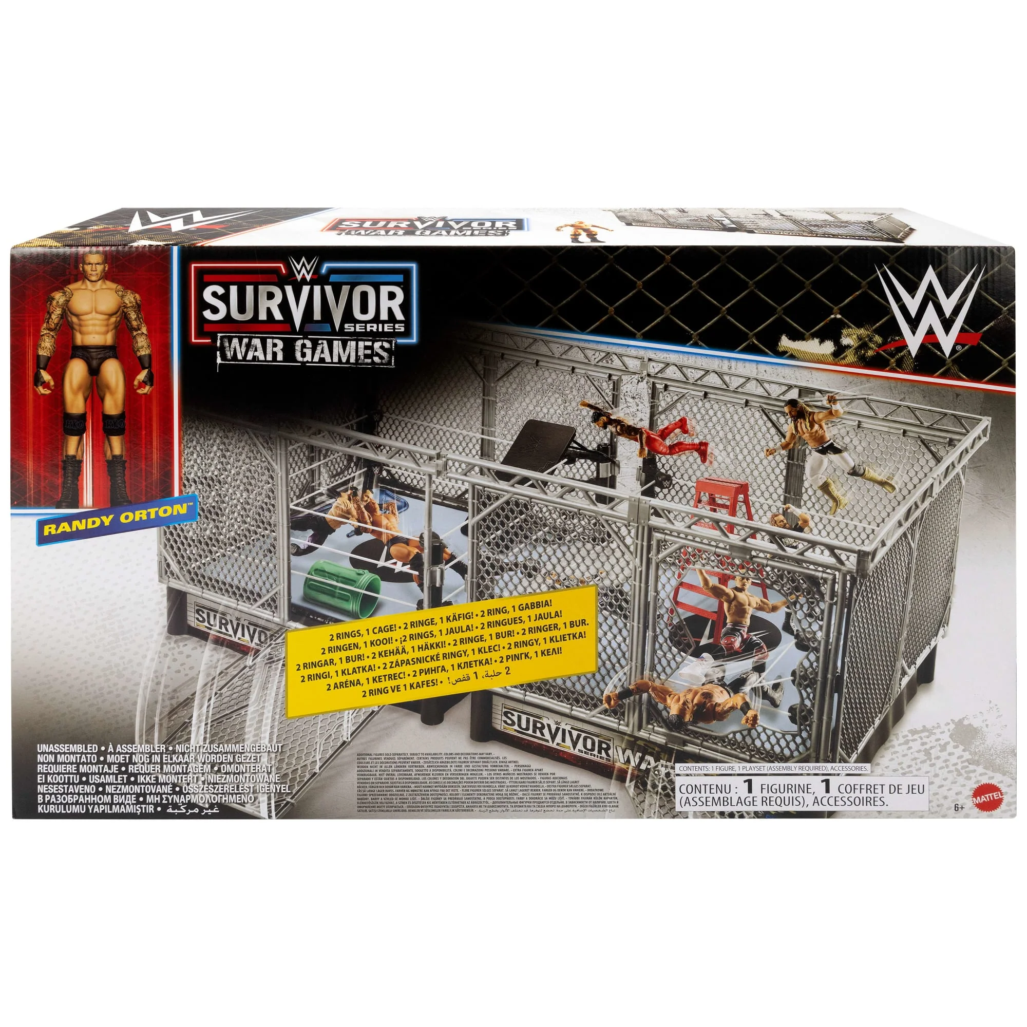WWE Survivor War Games Playset With Randy Orton Action Figure, 2 Rings, Cage & 5 Accessories - Image 5