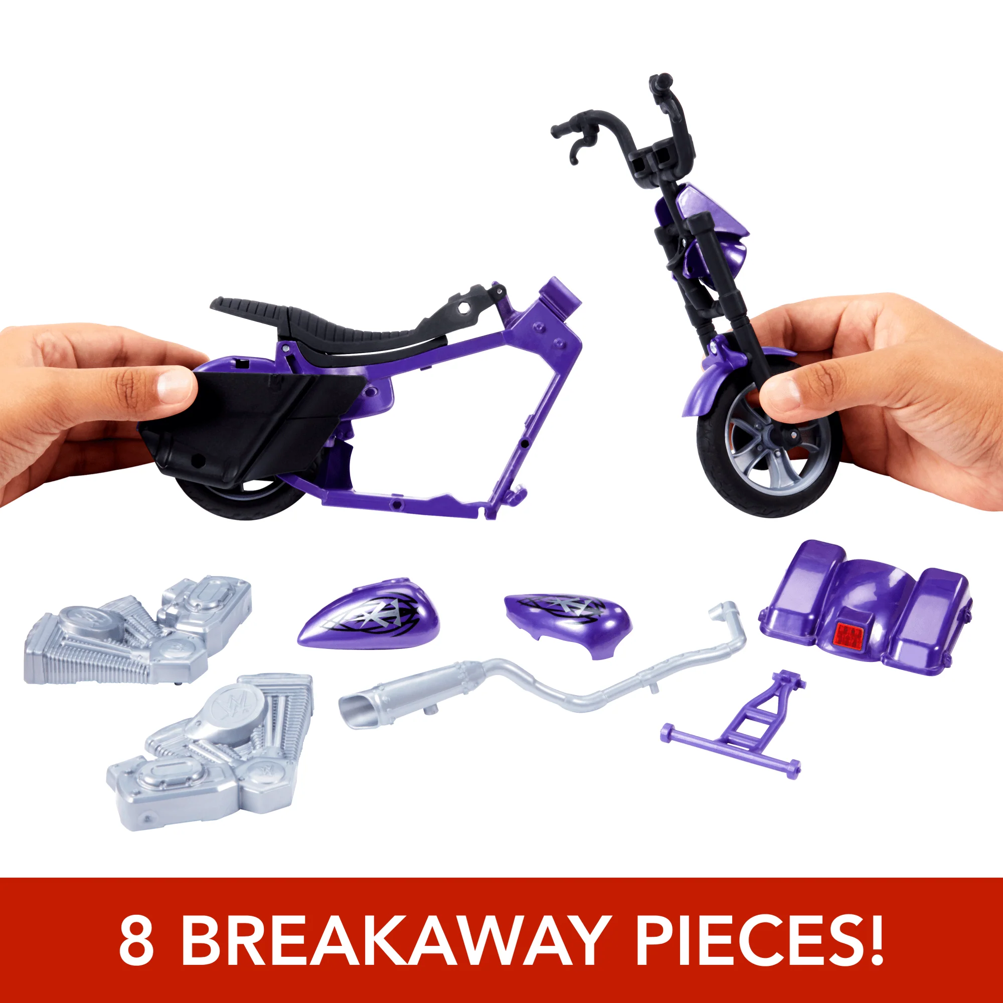 WWE Wrekkin’ Slamcycle Vehicle & Undertaker Action Figure, Toy Morotcycle With Breakaway Parts - Image 3